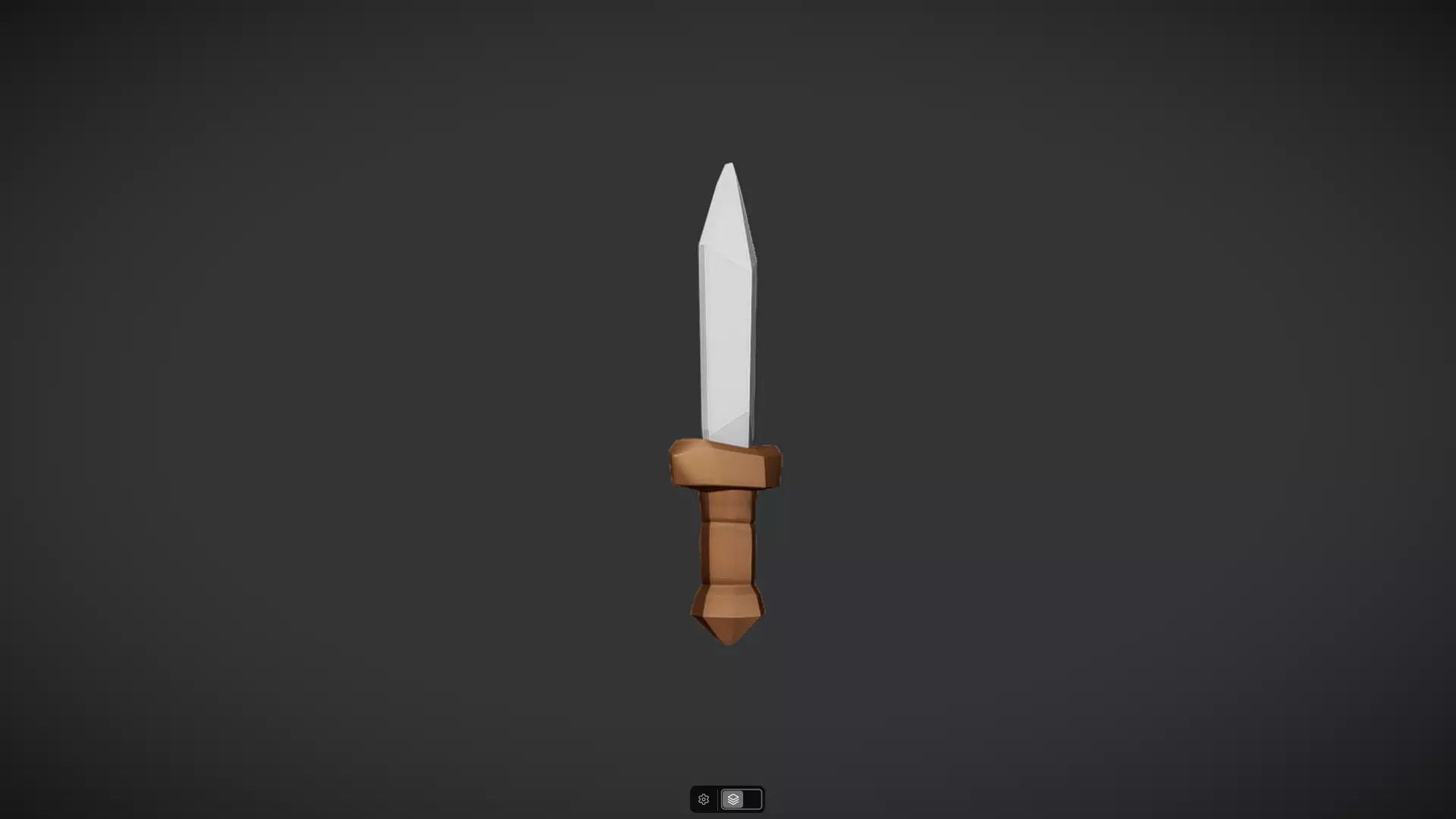 simple cartoon dagger with brown hilt 3D model_13