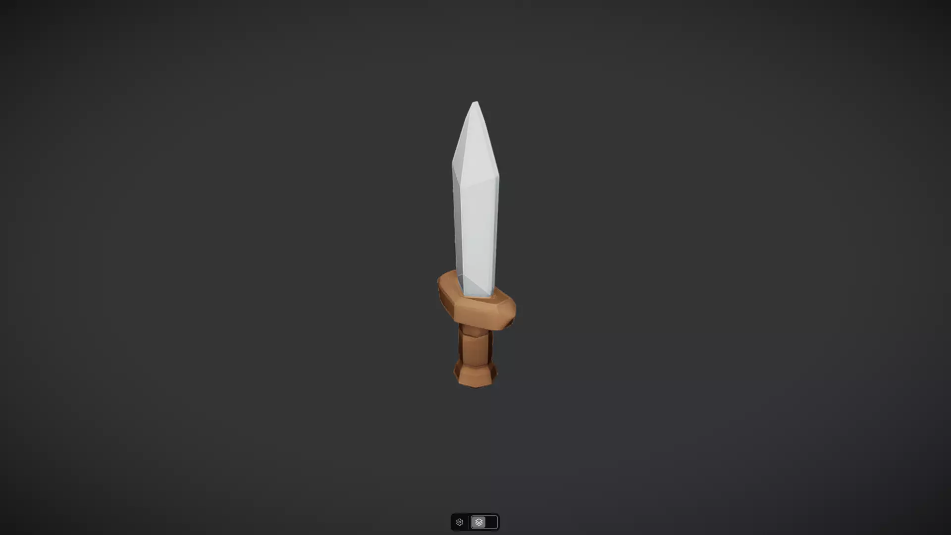 simple cartoon dagger with brown hilt 3D model_18