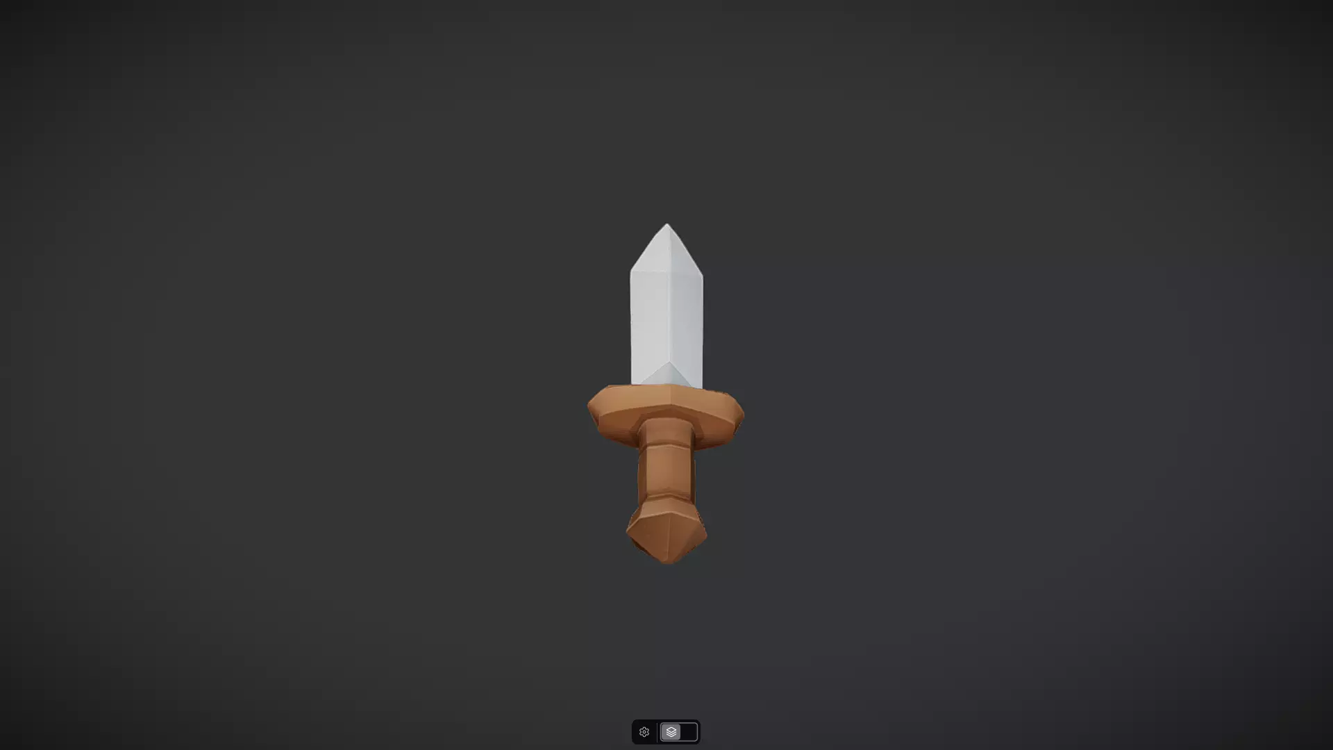 simple cartoon dagger with brown hilt 3D model_16