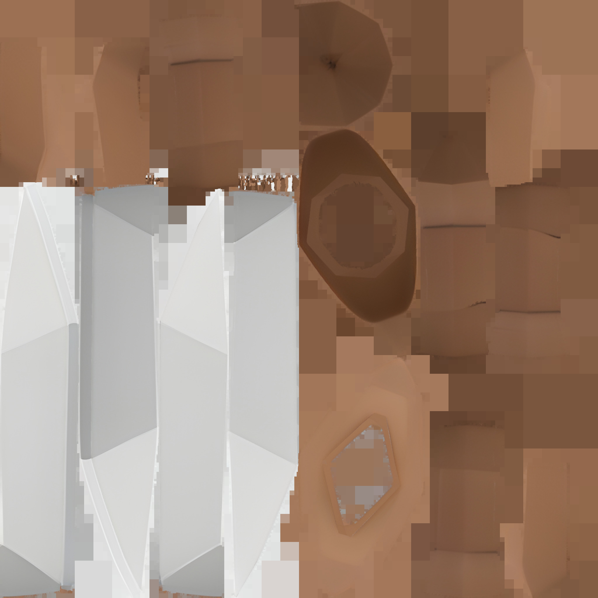 simple cartoon dagger with brown hilt 3D model_1