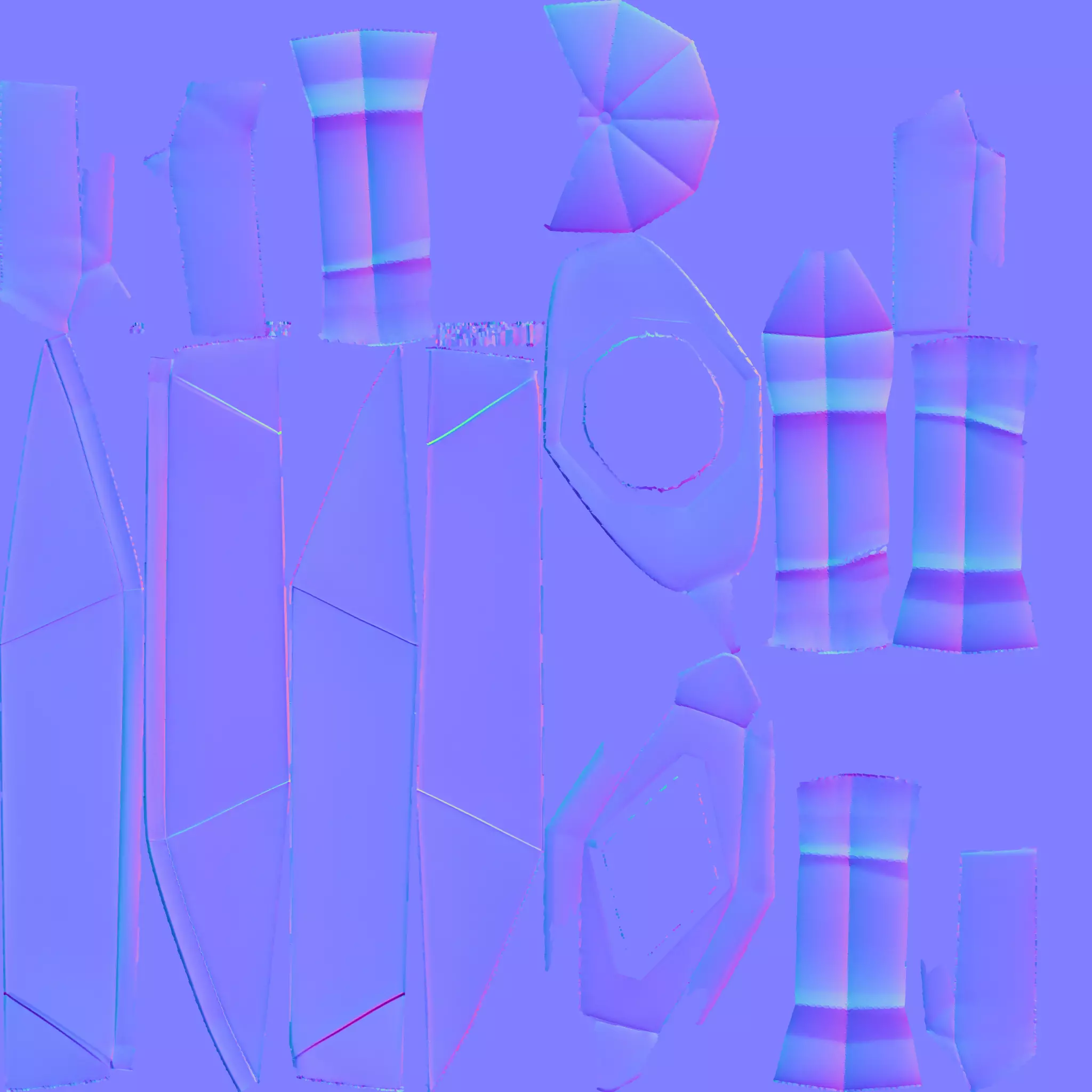 simple cartoon dagger with brown hilt 3D model_8