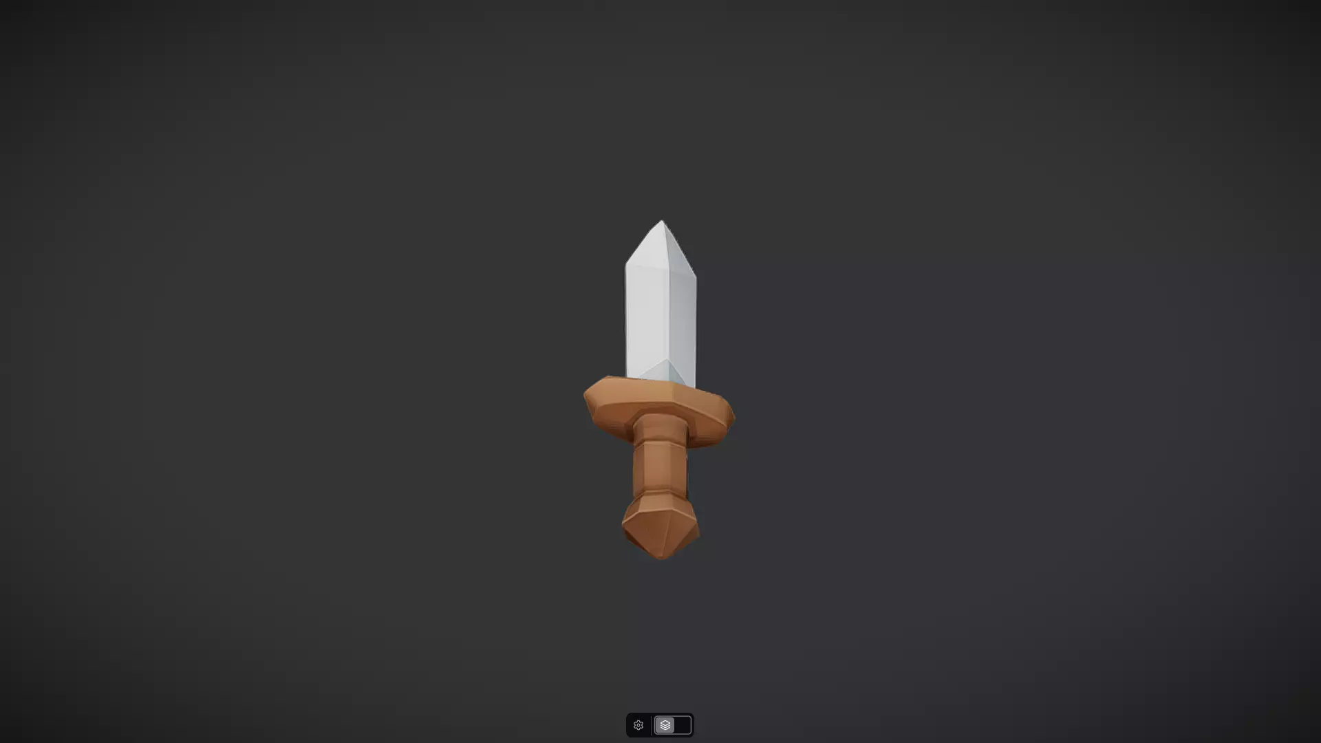 simple cartoon dagger with brown hilt 3D model_21