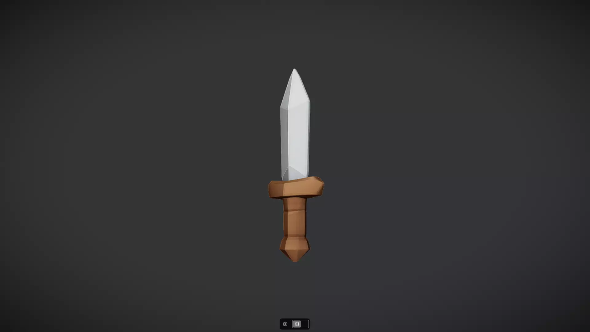 simple cartoon dagger with brown hilt 3D model_19