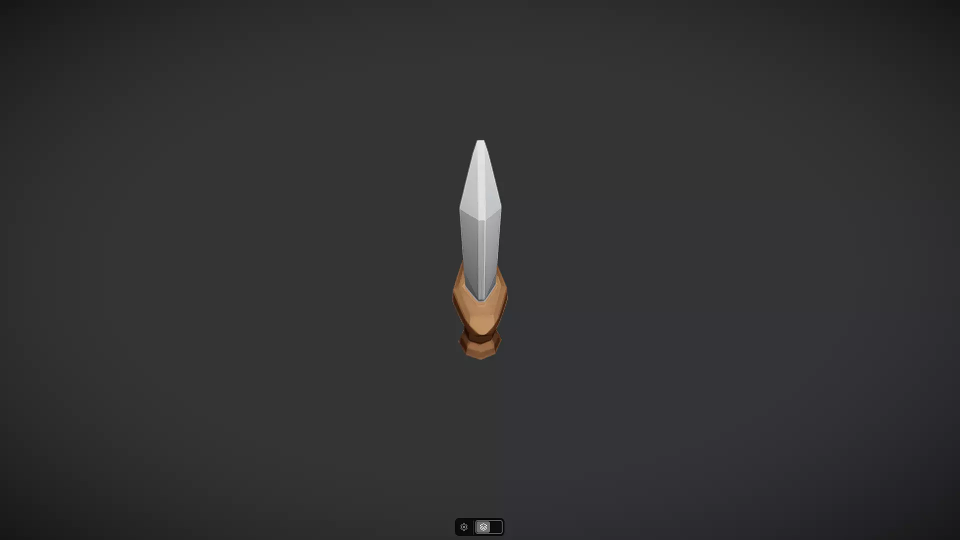 simple cartoon dagger with brown hilt 3D model_15