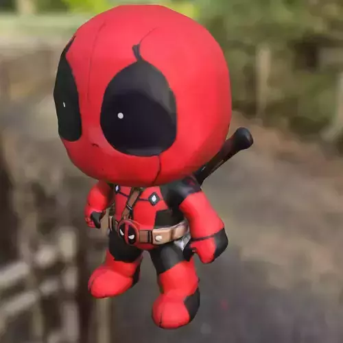 Mini  Hero Cartoon deadpool  Low-poly 3D model