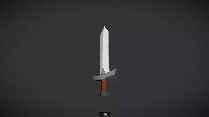 Low poly medieval sword