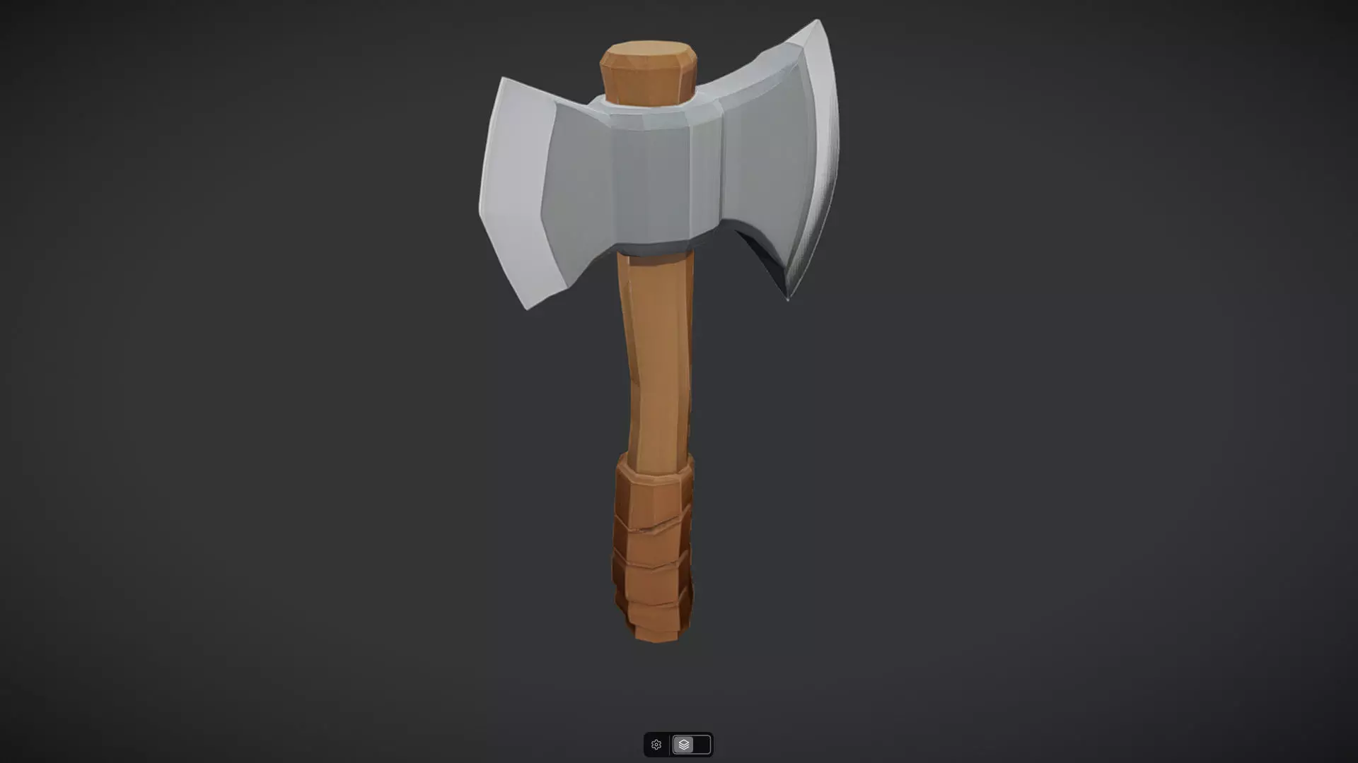a stylized double-headed battle axe 3D model_0