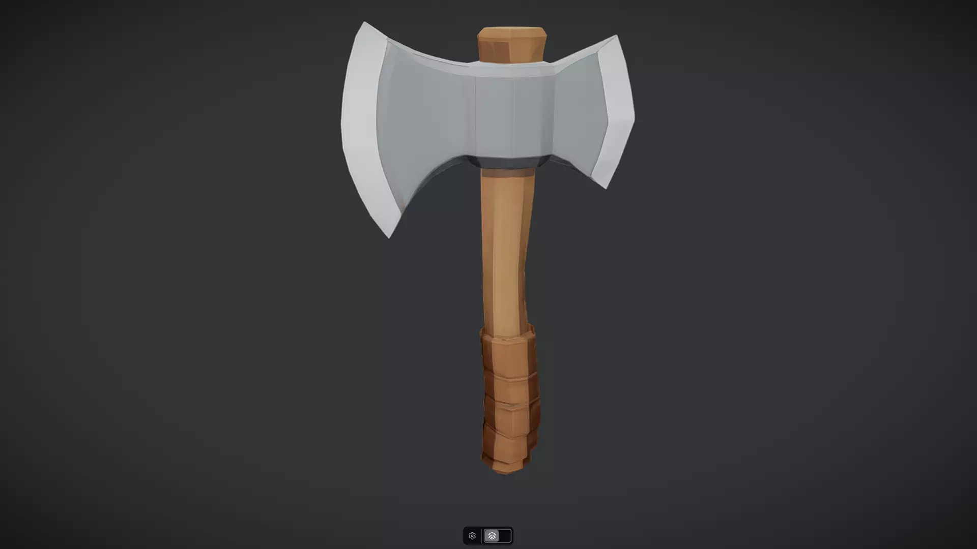 a stylized double-headed battle axe 3D model_13