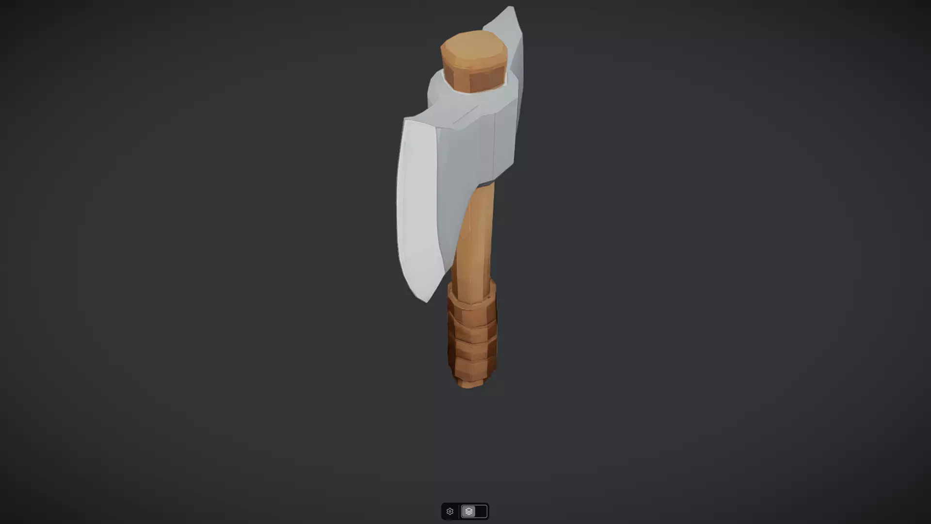 a stylized double-headed battle axe 3D model_6