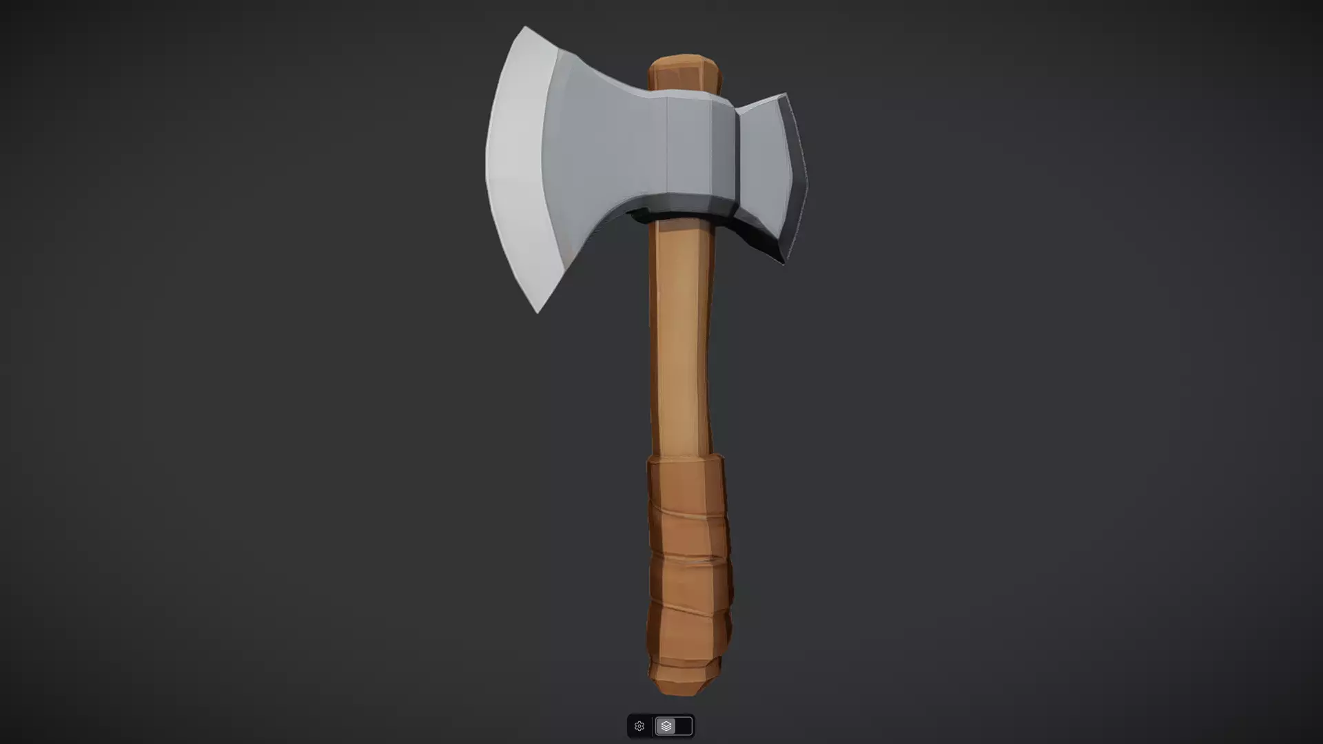 a stylized double-headed battle axe 3D model_10