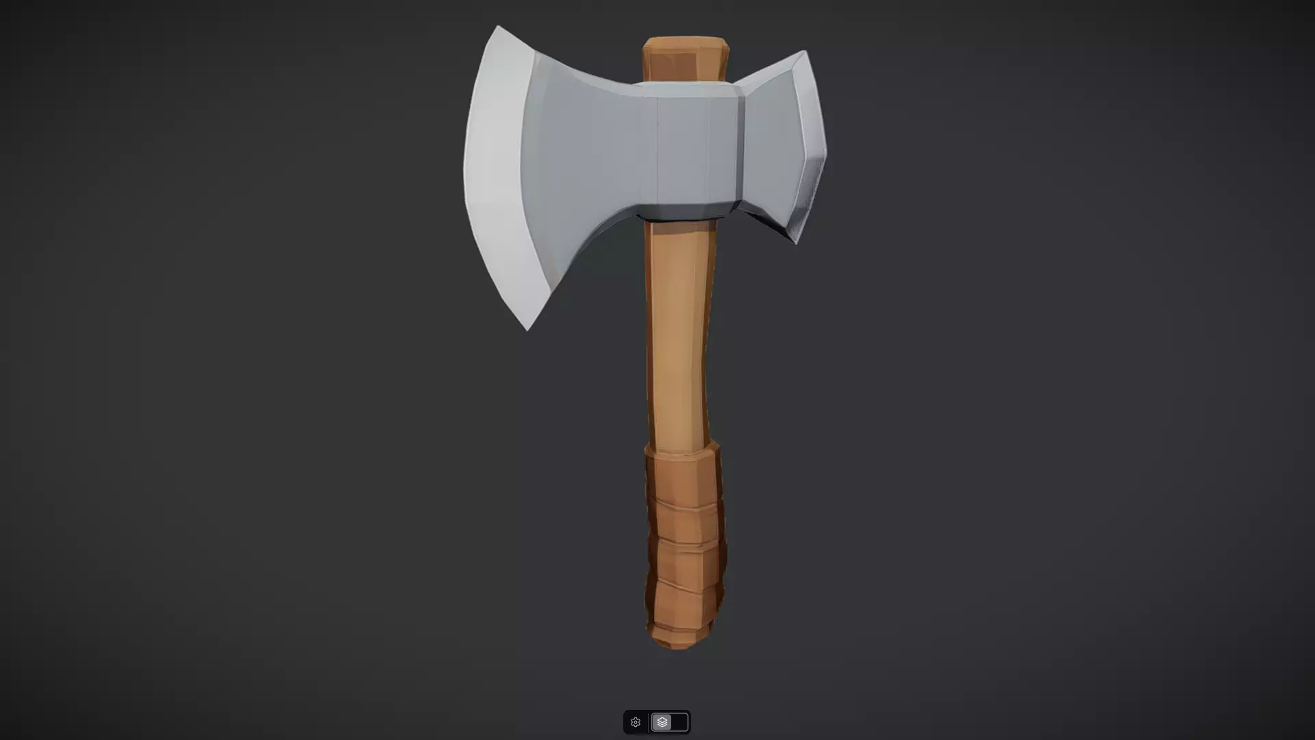 a stylized double-headed battle axe 3D model_14