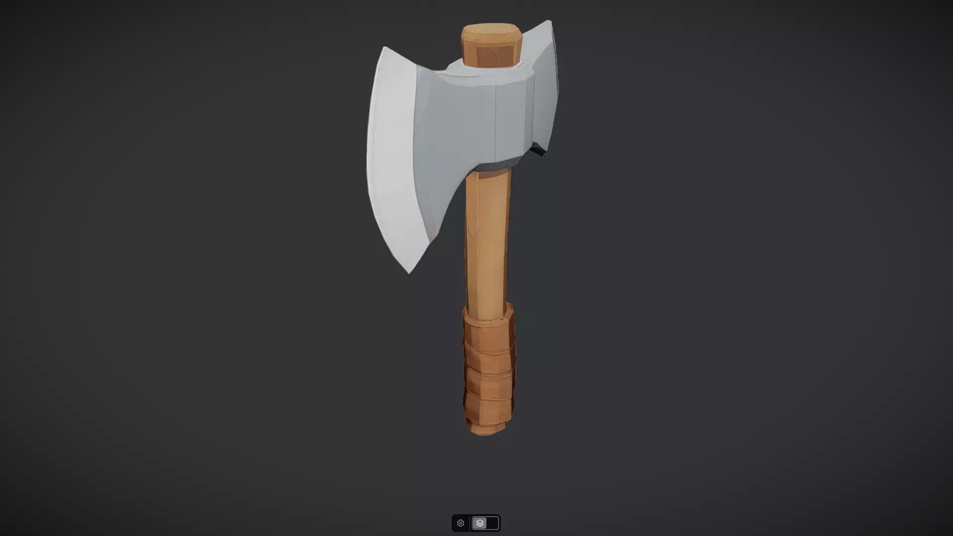 a stylized double-headed battle axe 3D model_2