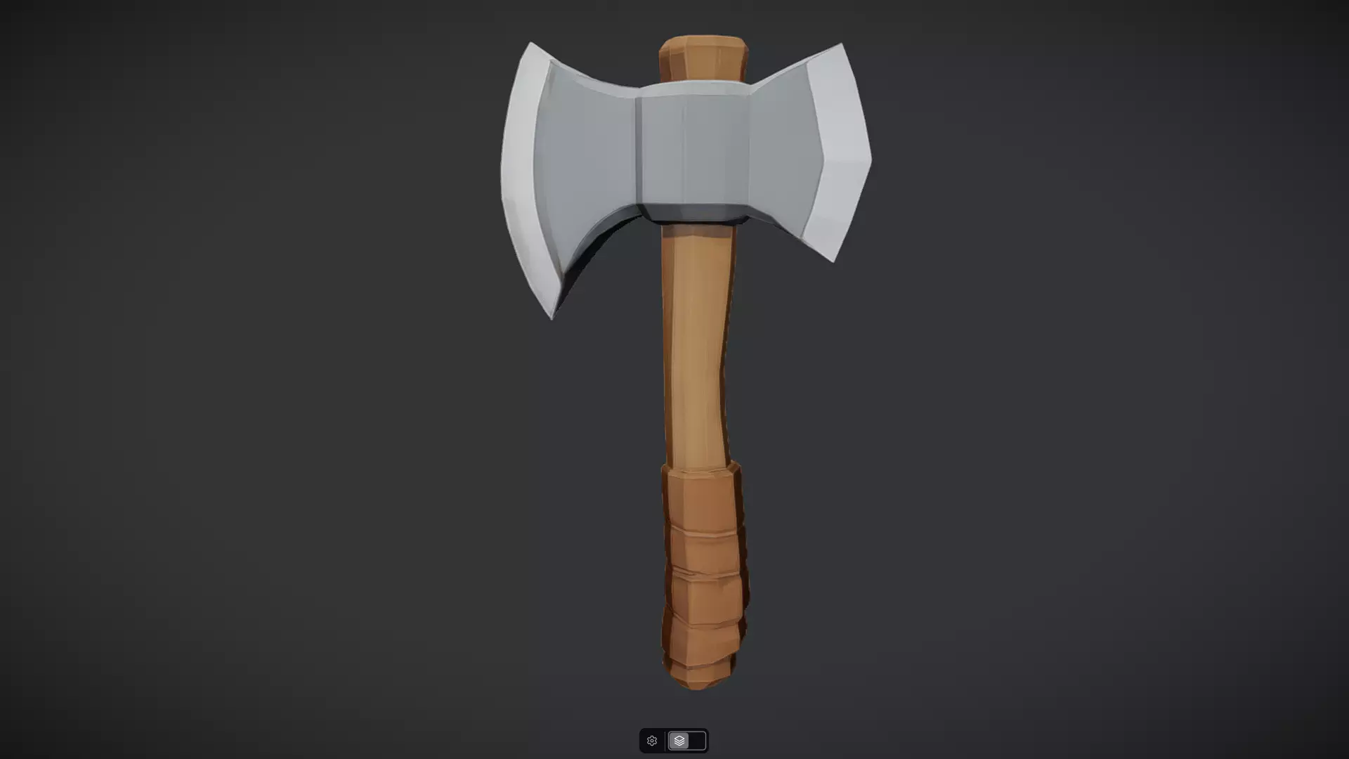 a stylized double-headed battle axe 3D model_15