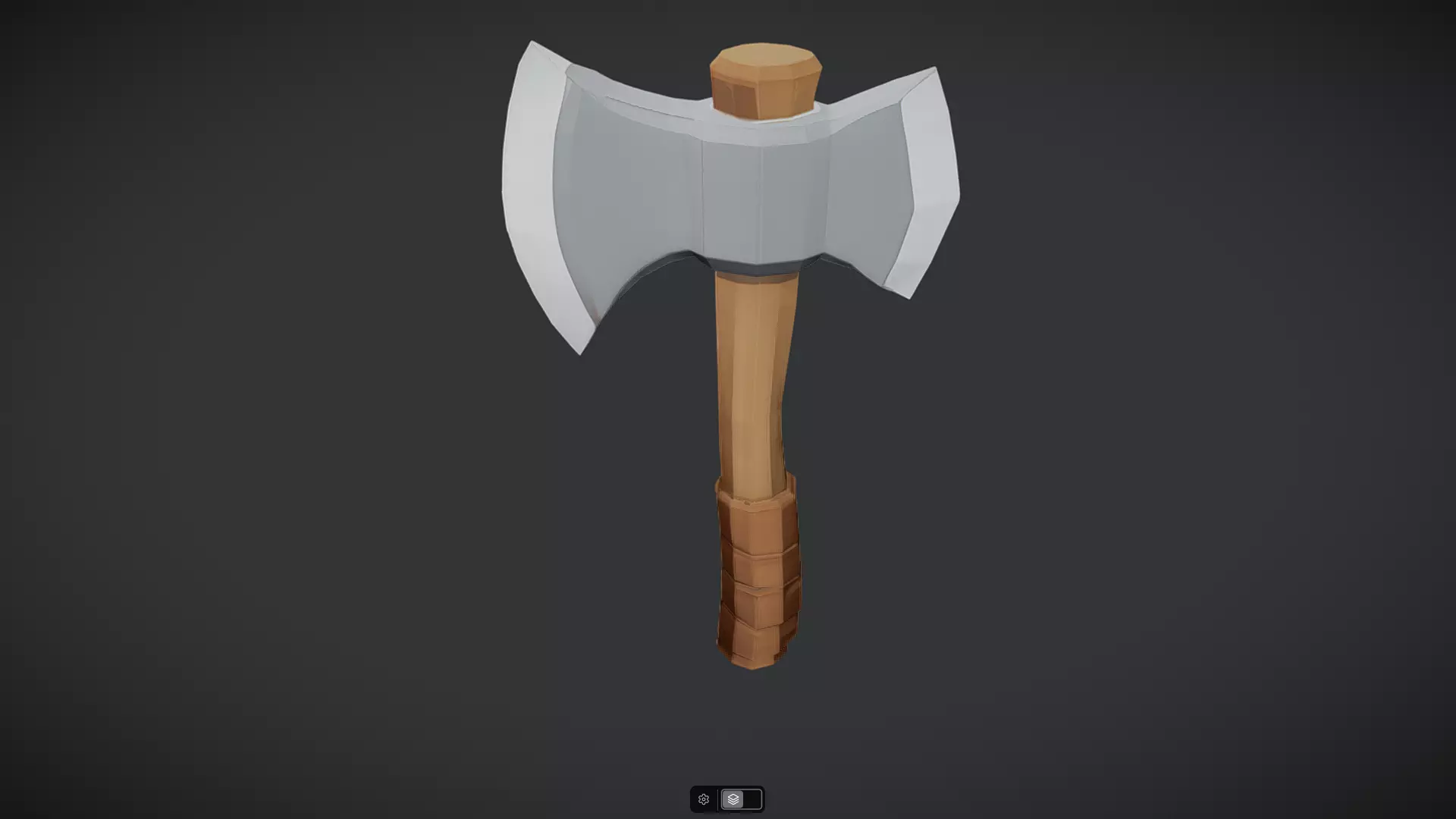 a stylized double-headed battle axe 3D model_1