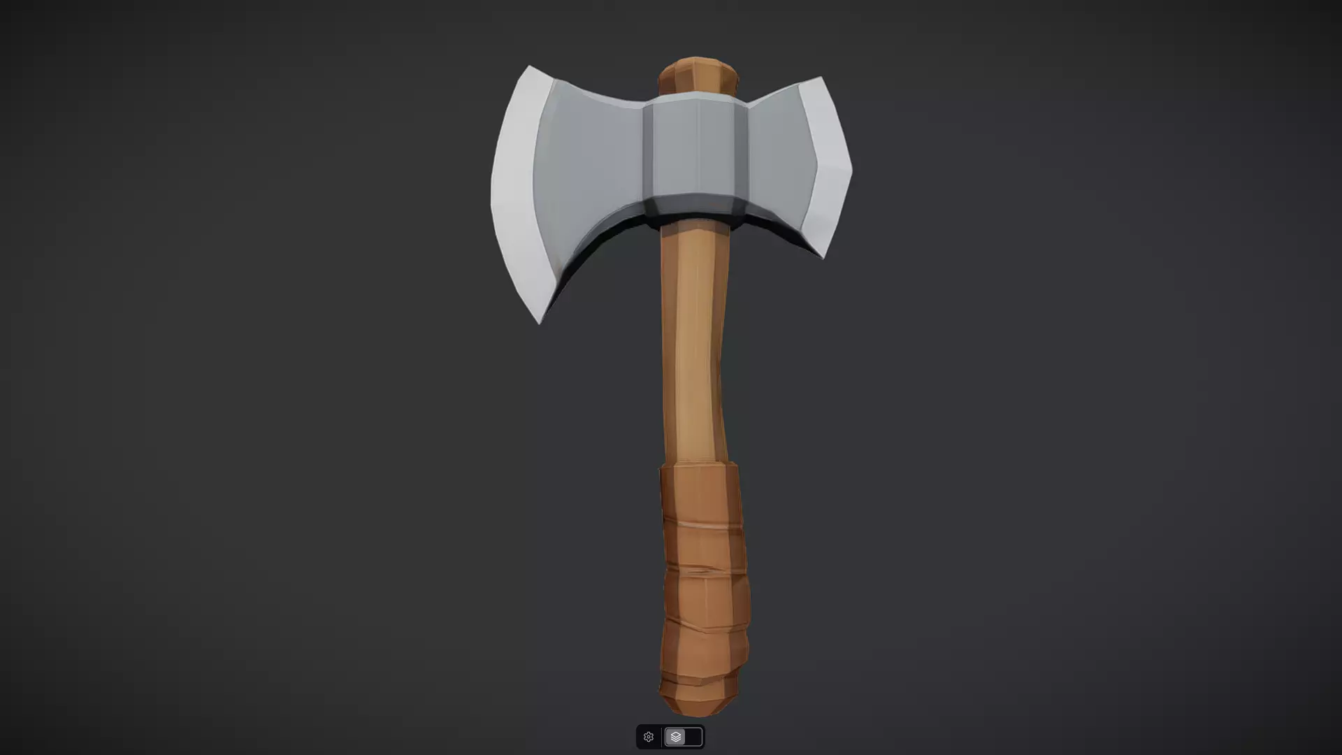 a stylized double-headed battle axe 3D model_8