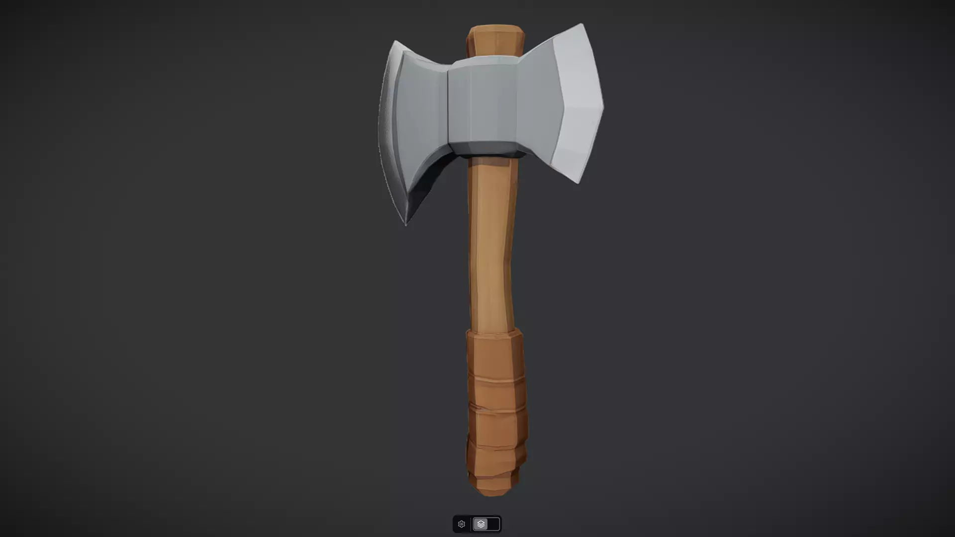 a stylized double-headed battle axe 3D model_11
