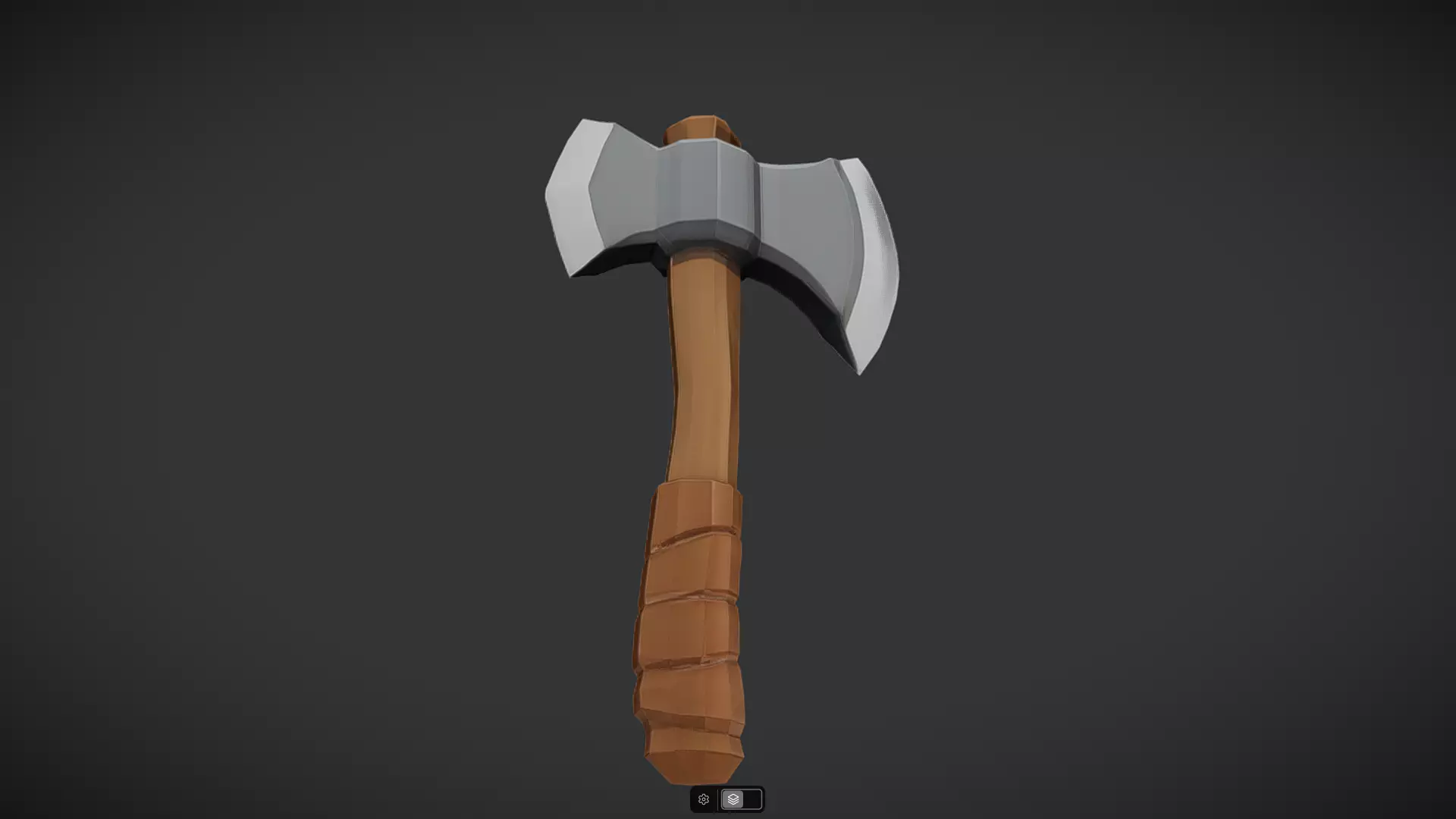 a stylized double-headed battle axe 3D model_12