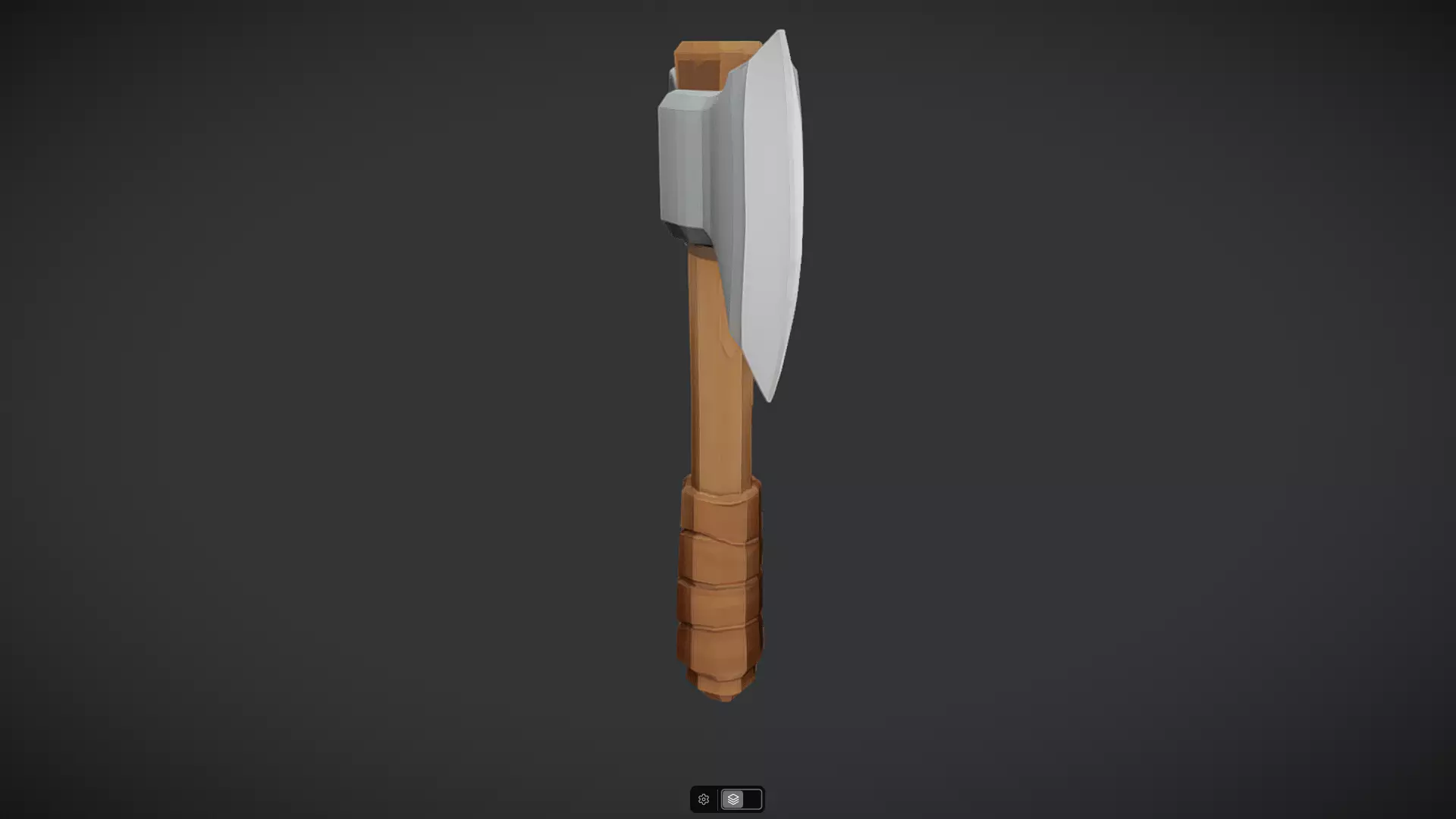 a stylized double-headed battle axe 3D model_9