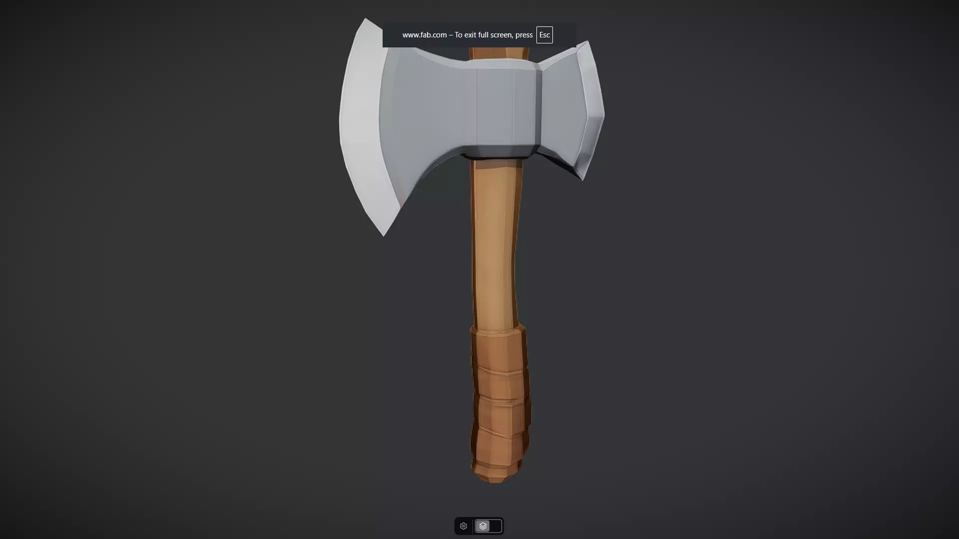 a stylized double-headed battle axe 3D model_3