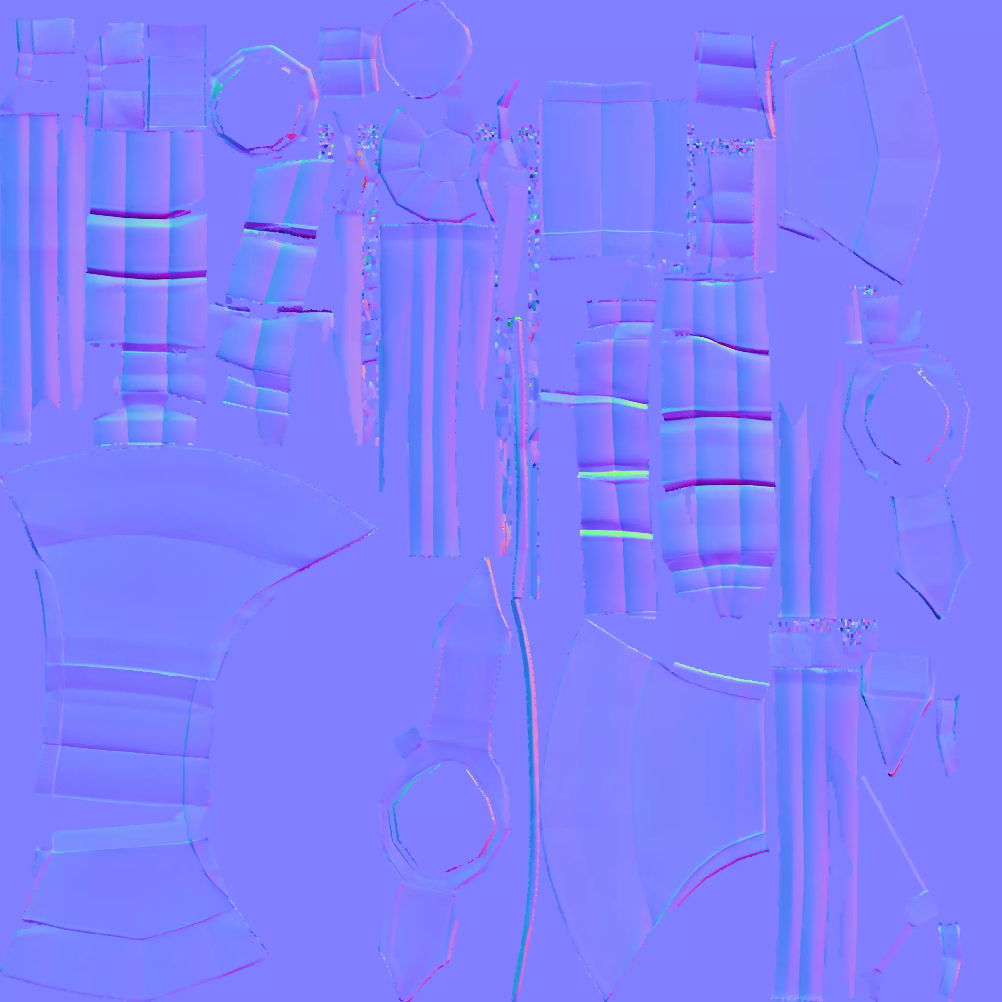 a stylized double-headed battle axe 3D model_23