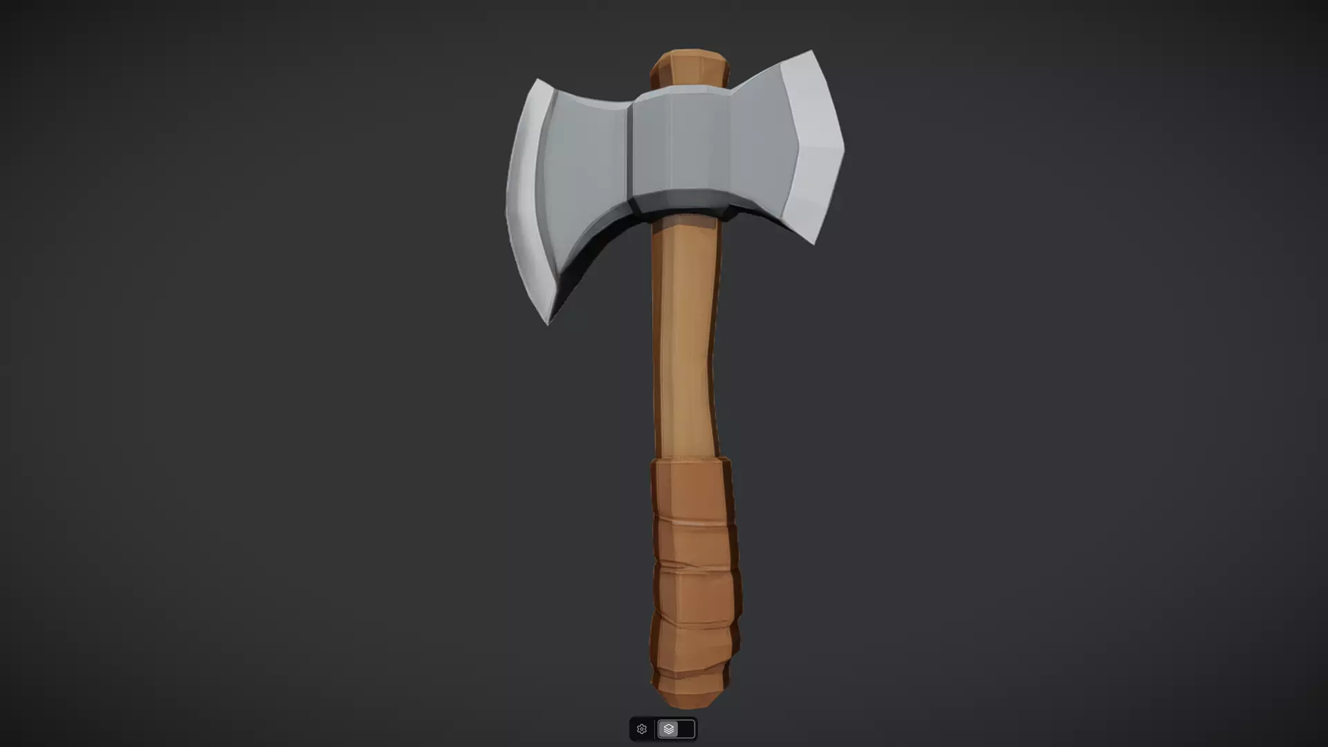 a stylized double-headed battle axe 3D model_5
