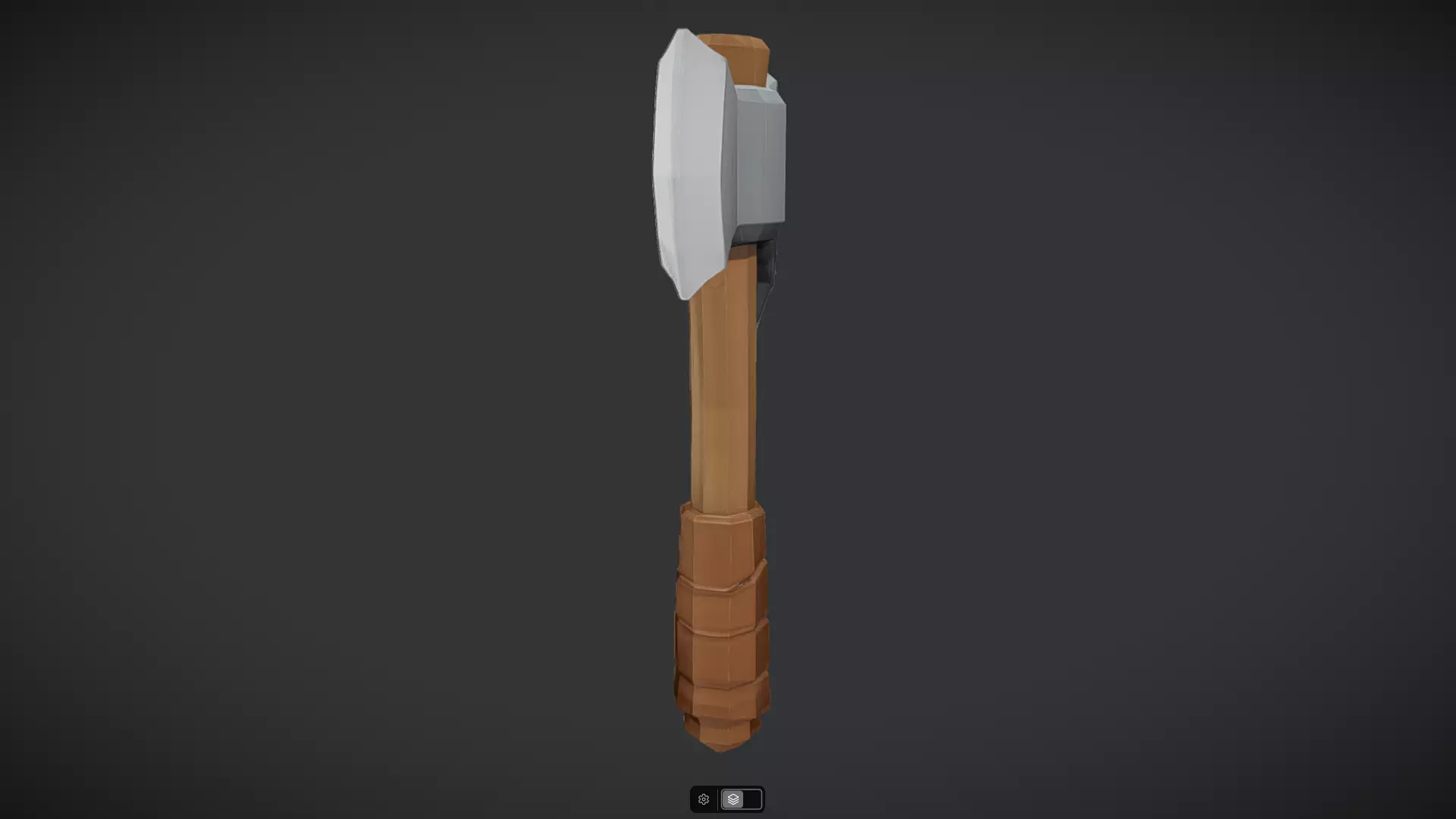 a stylized double-headed battle axe 3D model_7