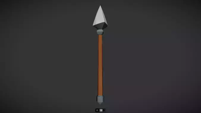 A spear with a wooden shaft and metal