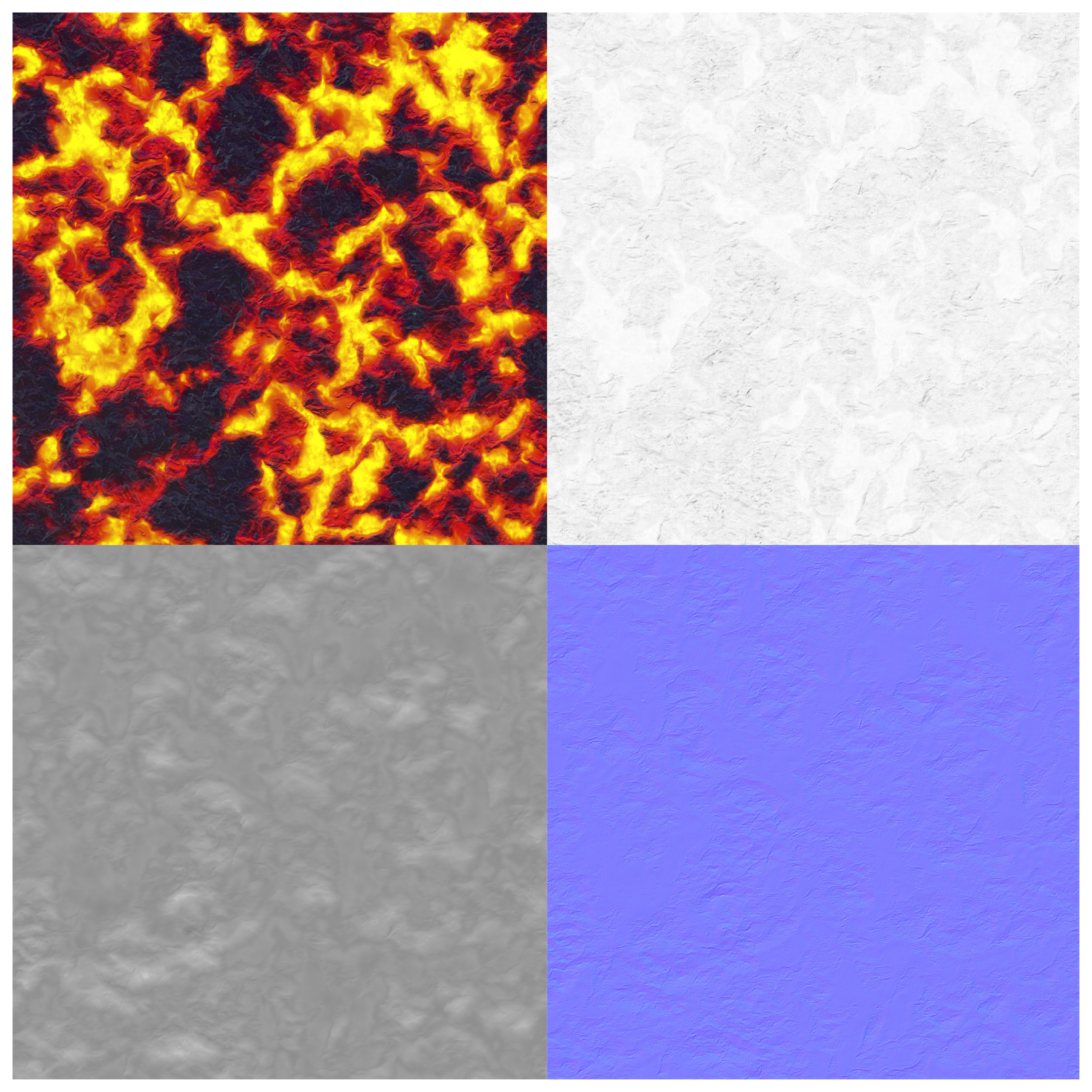 Flaming Magma - Stylized Lava Texture - SBSAR - 8K Maps Texture_3