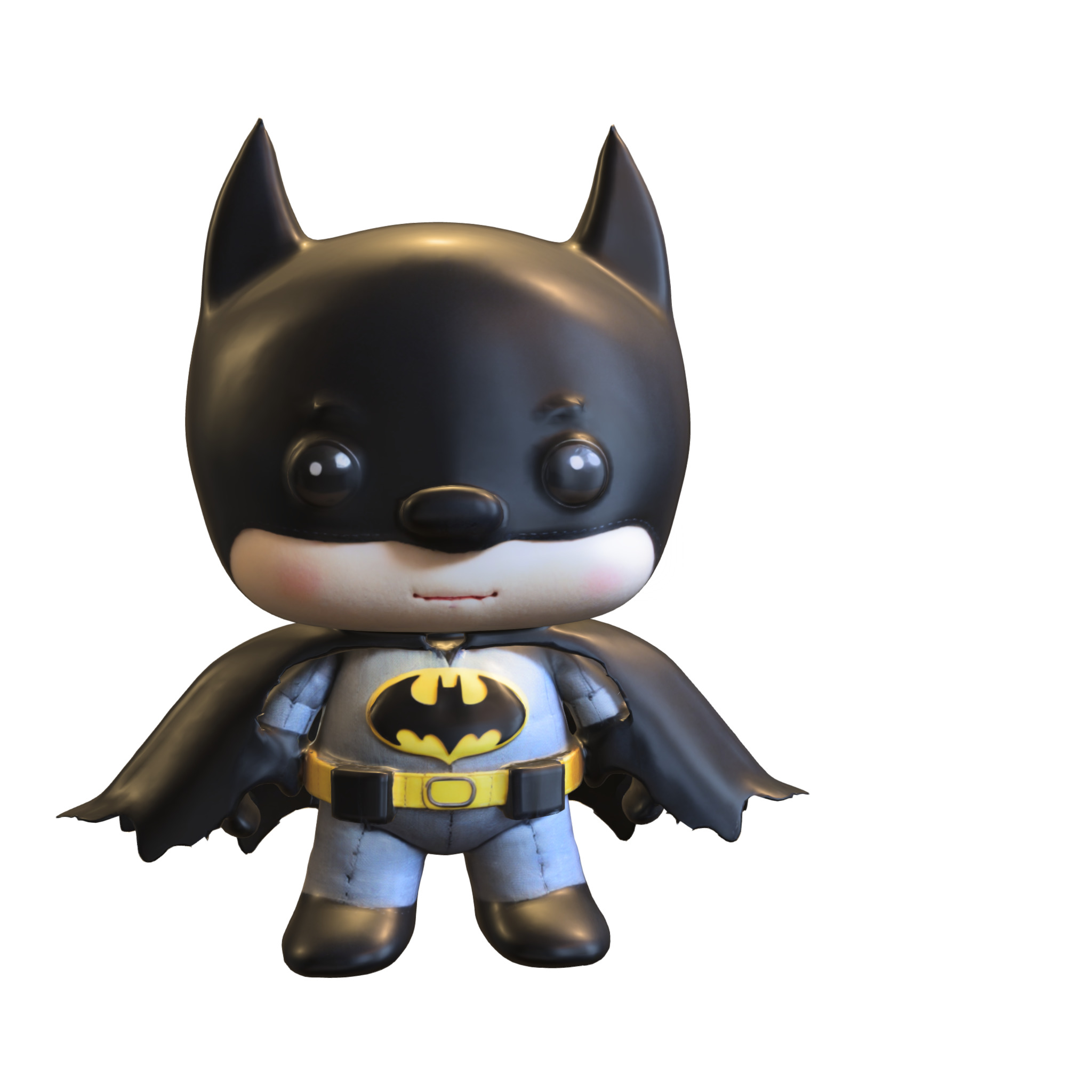 Mini Batman Chibi Superhero Low-poly 3D model_1