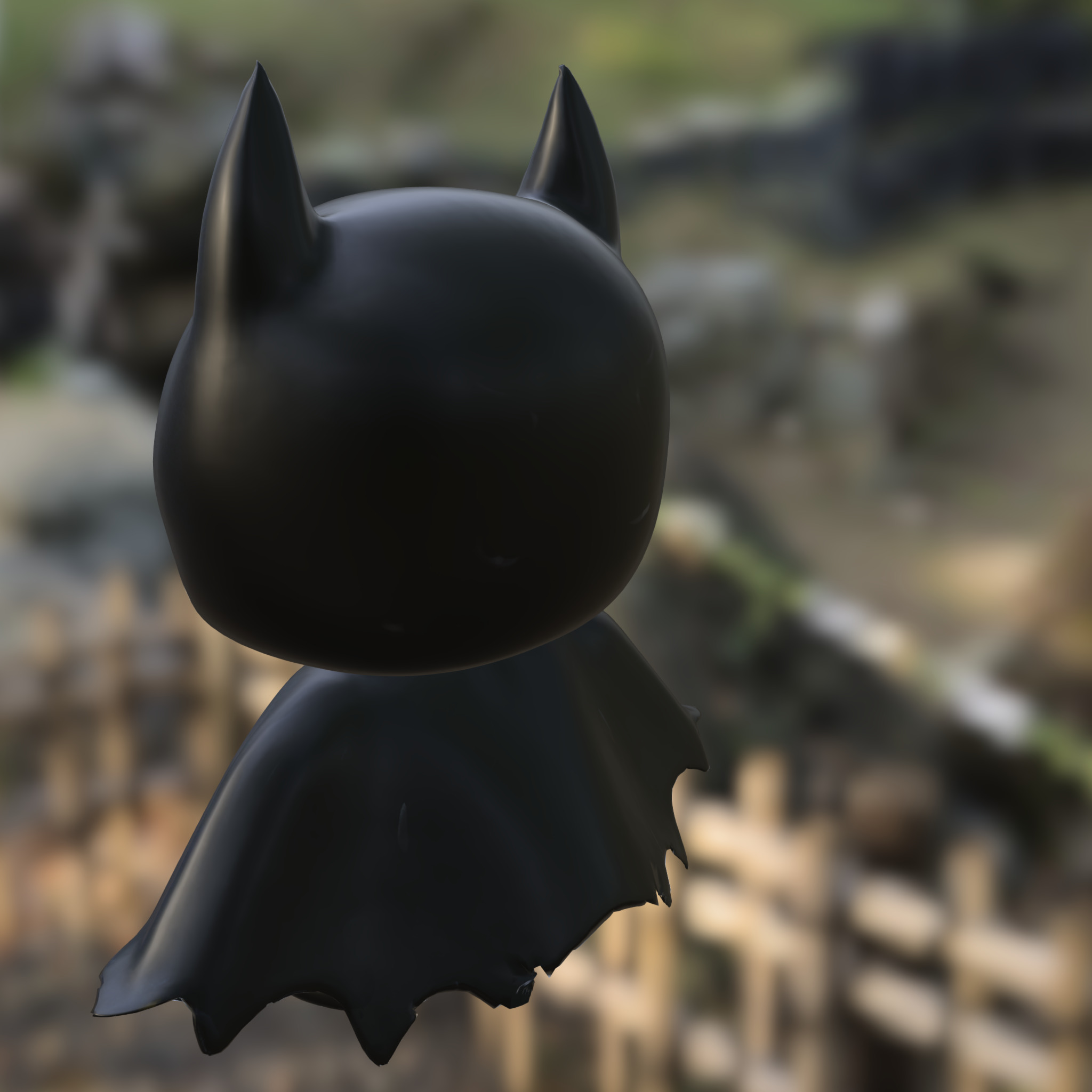 Mini Batman Chibi Superhero Low-poly 3D model_3