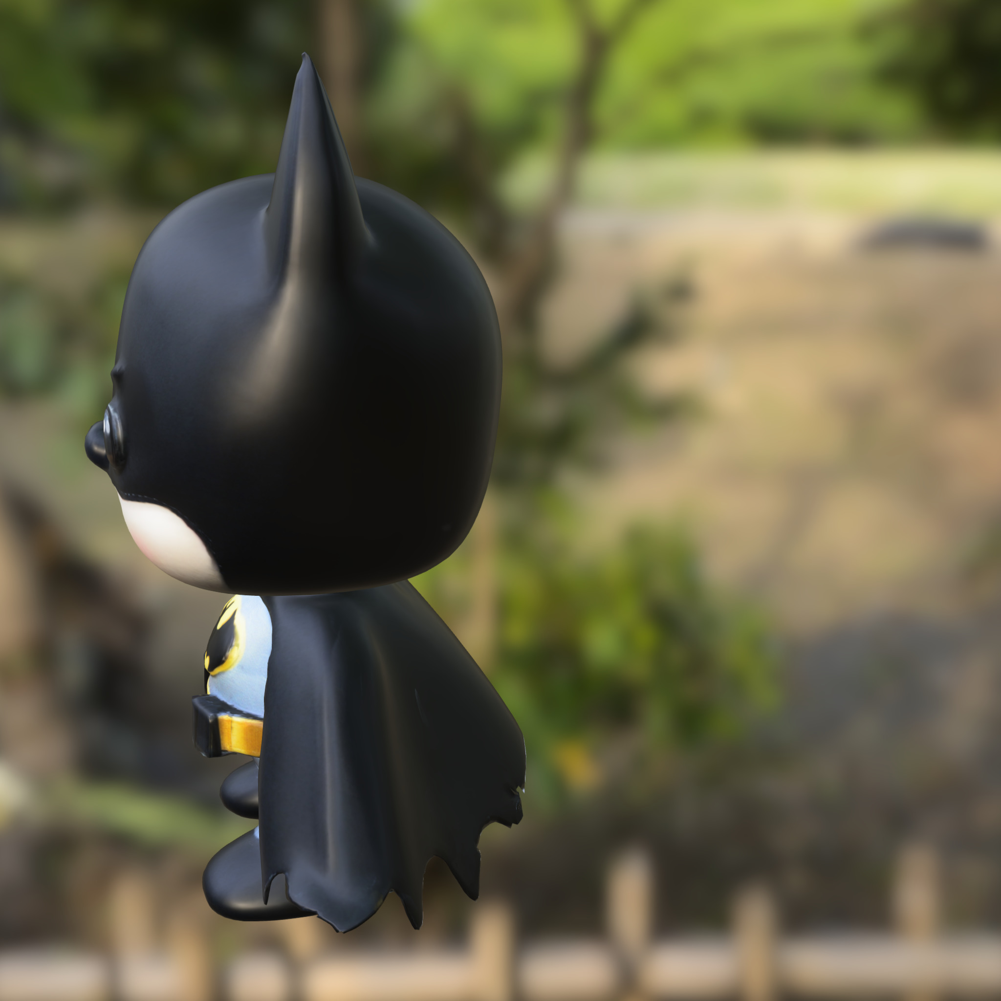 Mini Batman Chibi Superhero Low-poly 3D model_2