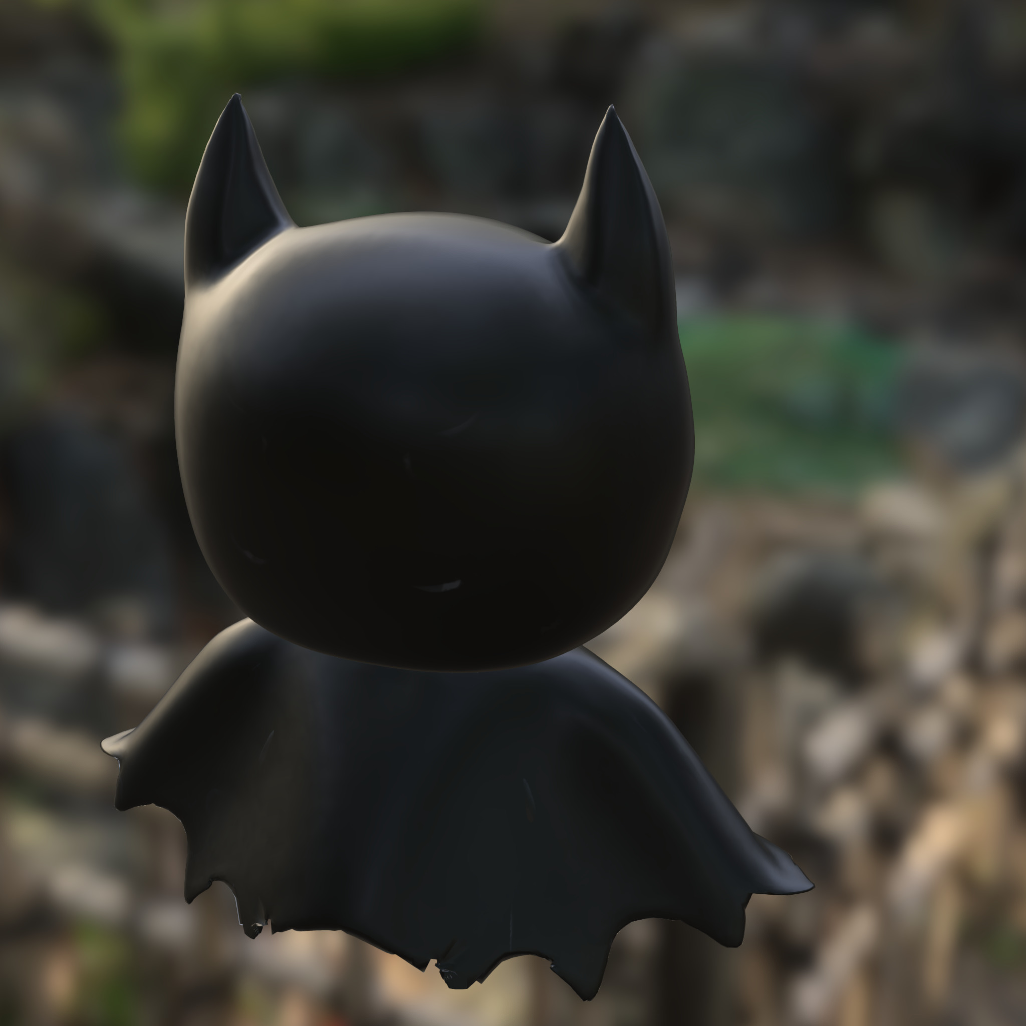 Mini Batman Chibi Superhero Low-poly 3D model_4