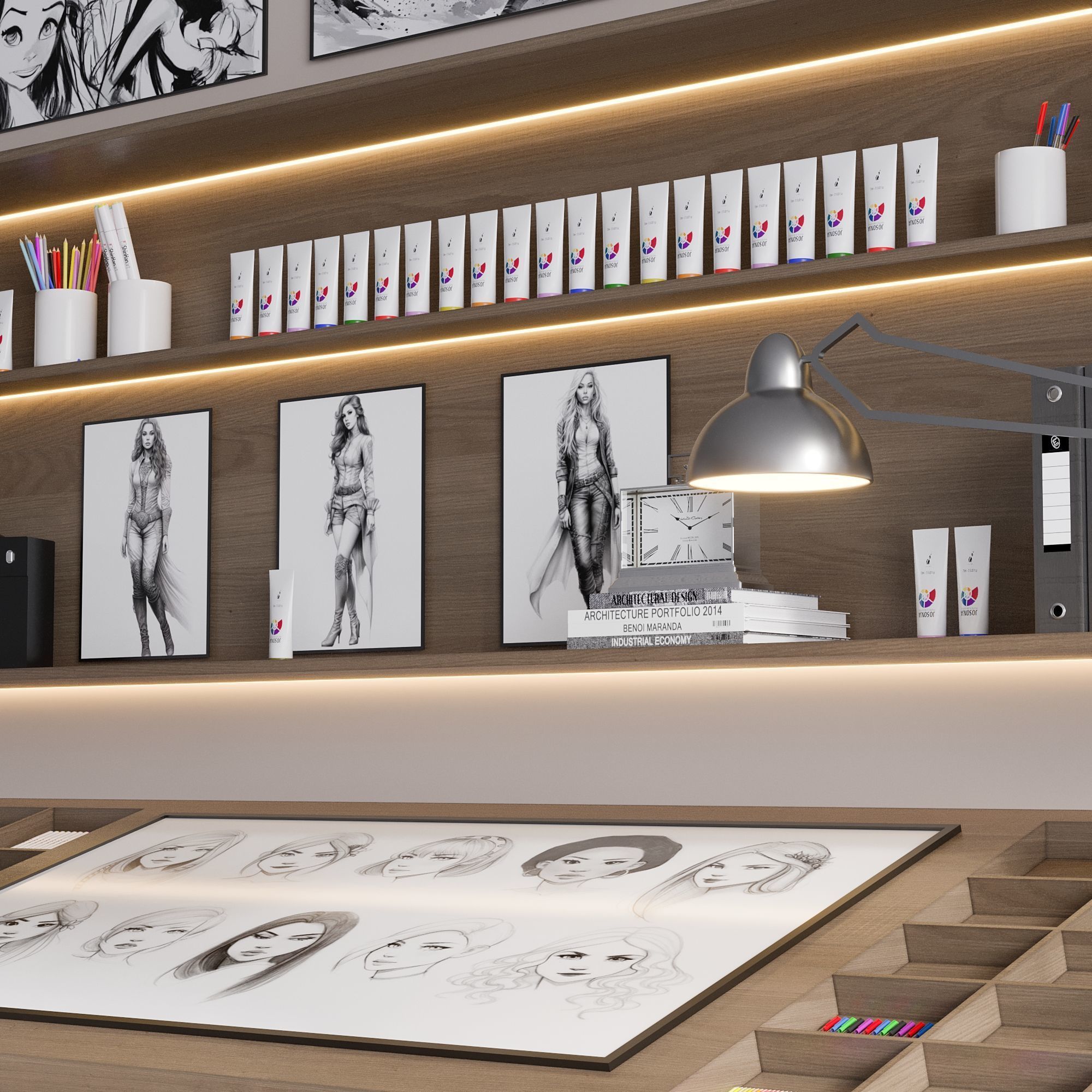 OFFICE FURNITURE NO21 A 3D model_2