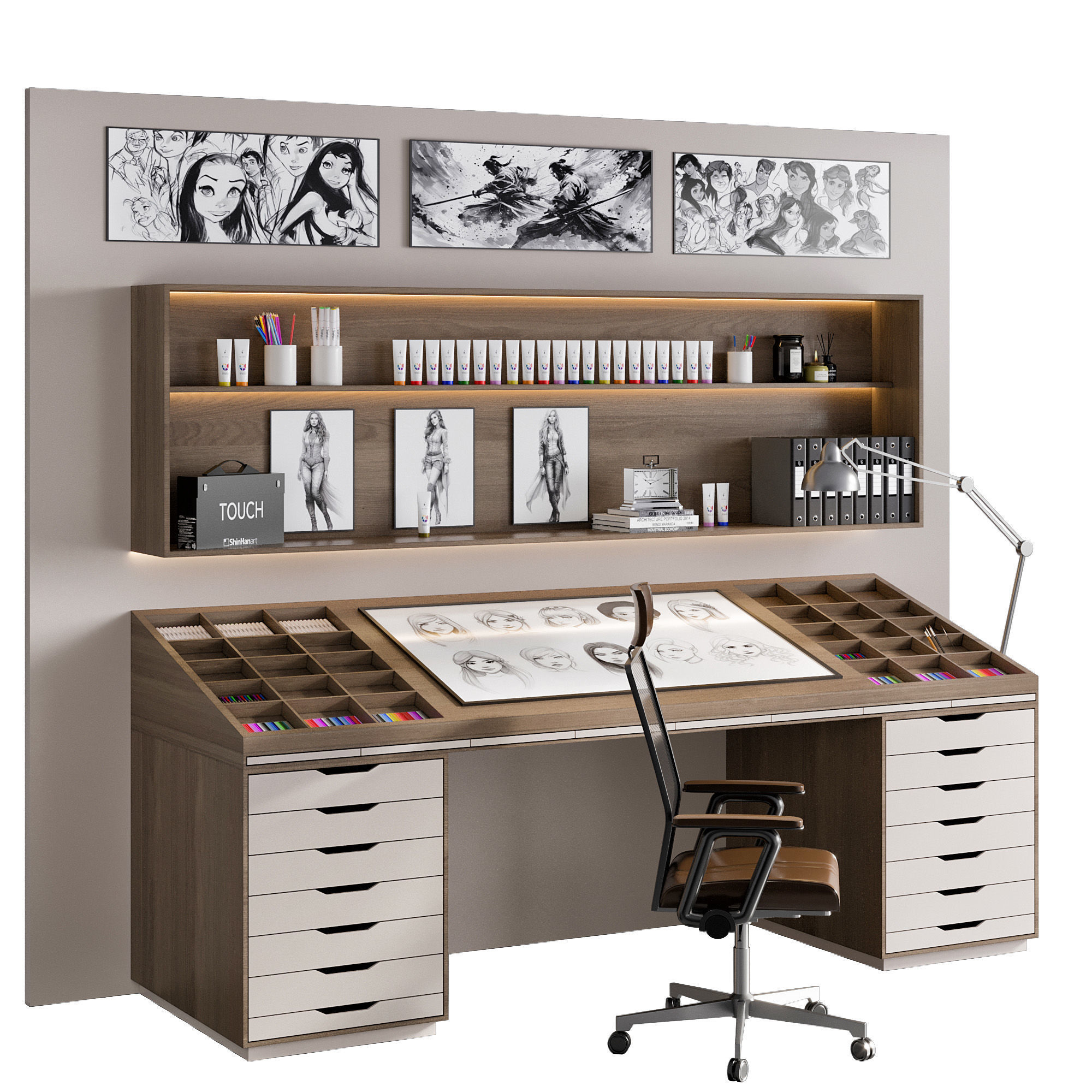 OFFICE FURNITURE NO21 A 3D model_9