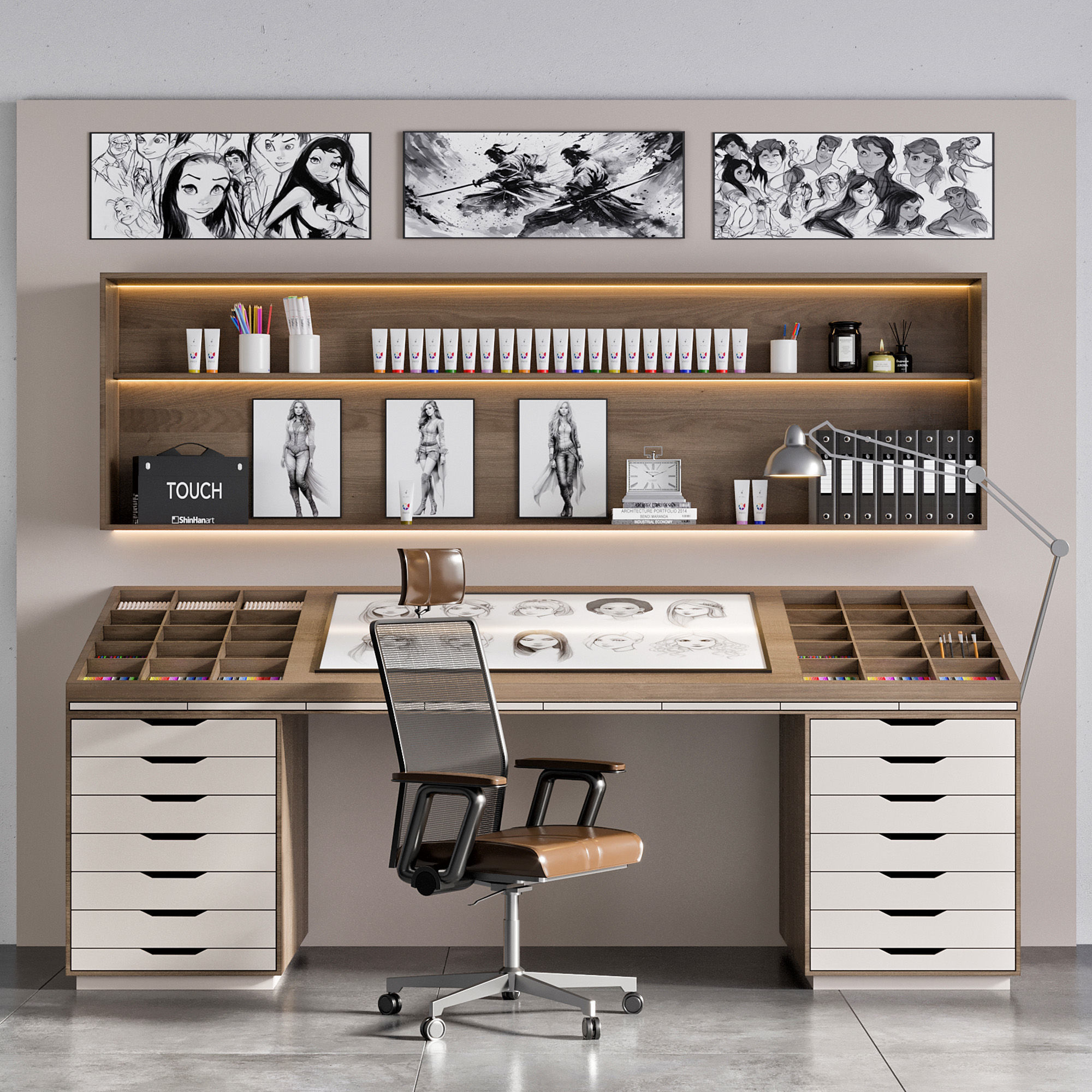 OFFICE FURNITURE NO21 A 3D model_8