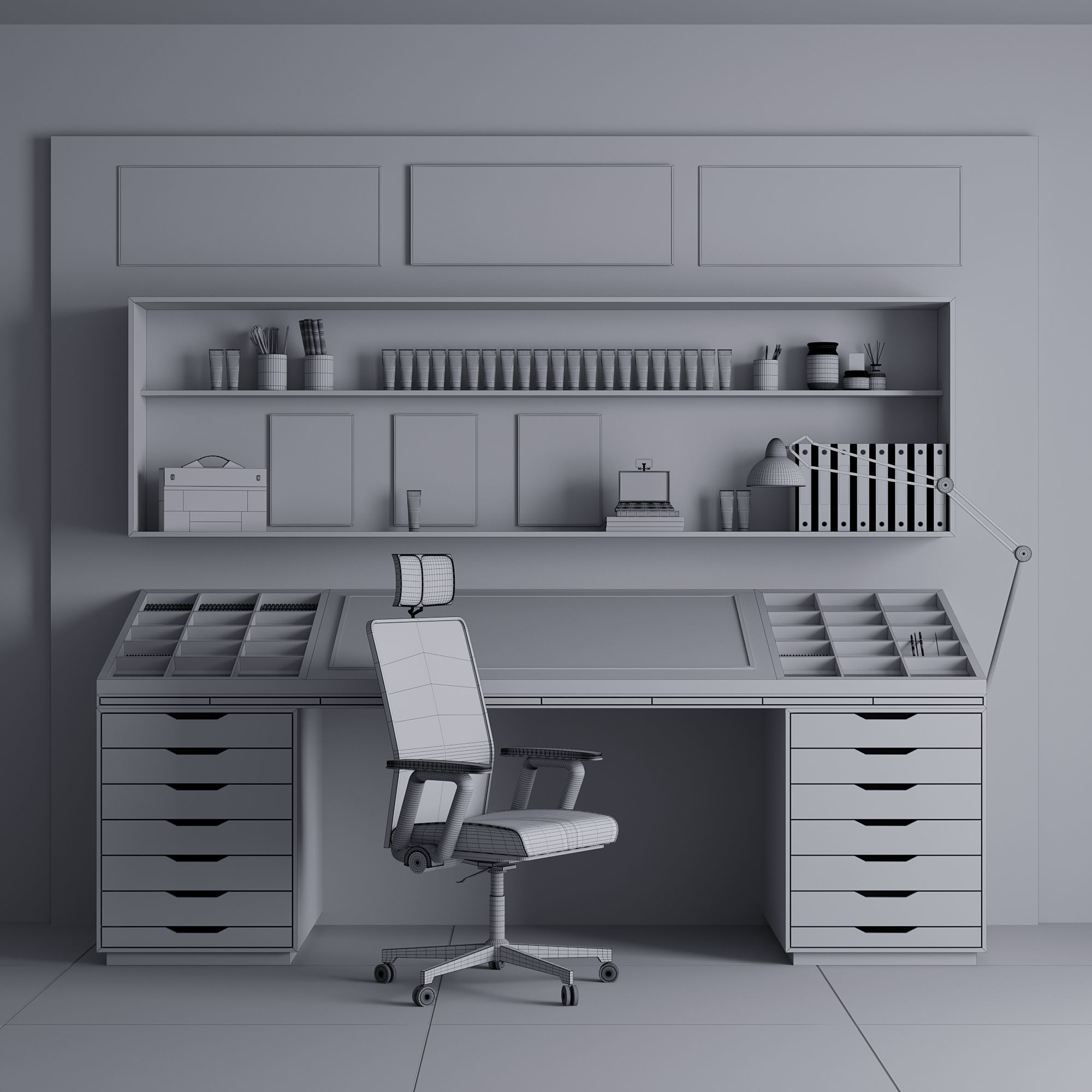OFFICE FURNITURE NO21 A 3D model_12