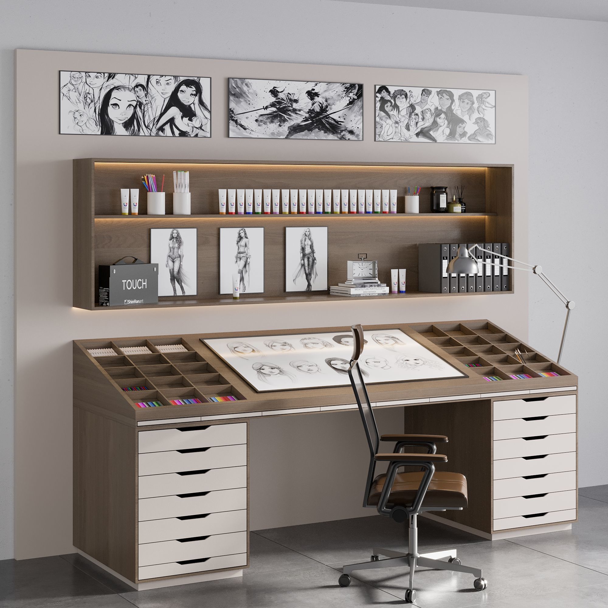 OFFICE FURNITURE NO21 A 3D model_1