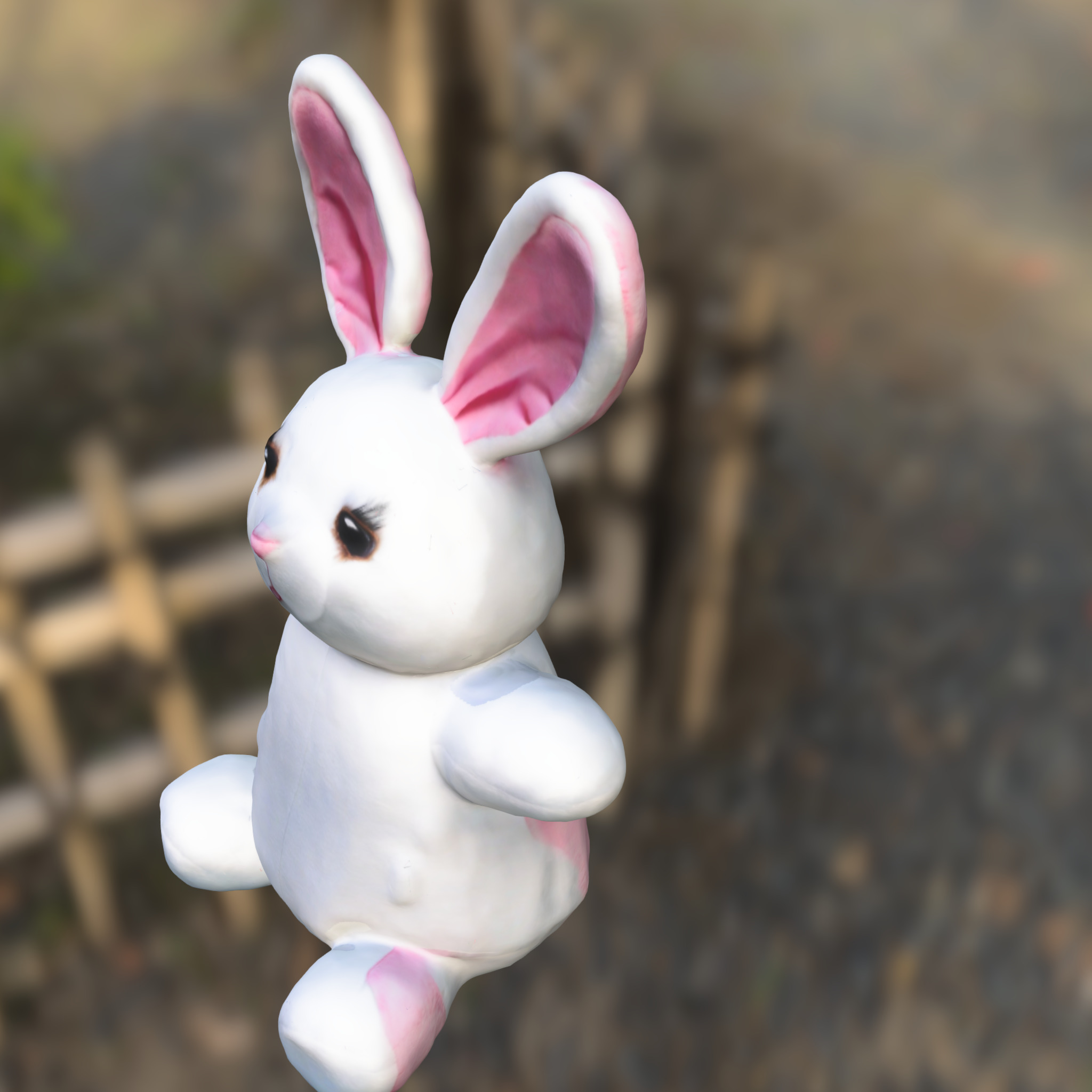 Chibi Bunny Low-poly 3D model_2