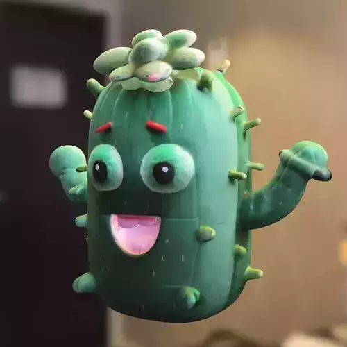 Chibi Cactus Character Low-poly 3D model