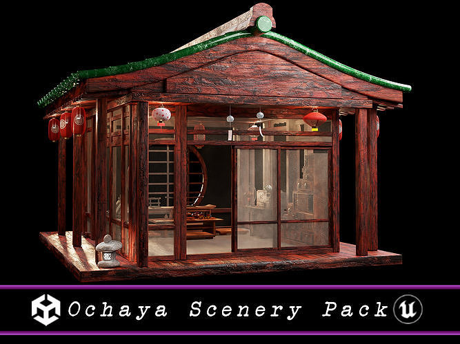 Ochaya - Japanese Tea House Pack  3D Model Collection