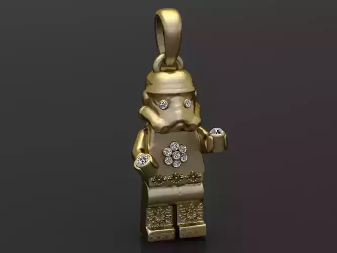  gold pendant  3D printable model  