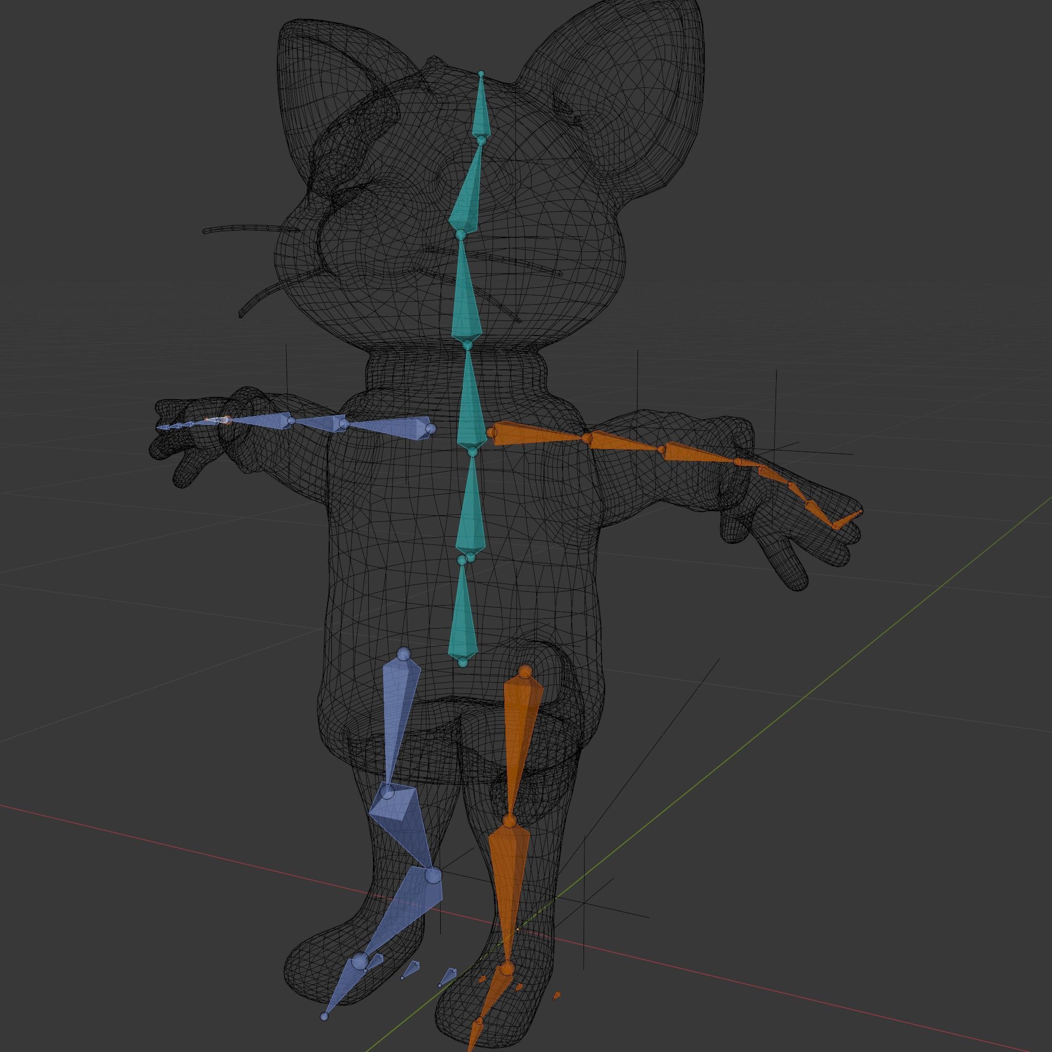 Adorable Pink Cat Character Rigged and Animated in Sweater Low-poly 3D model_7