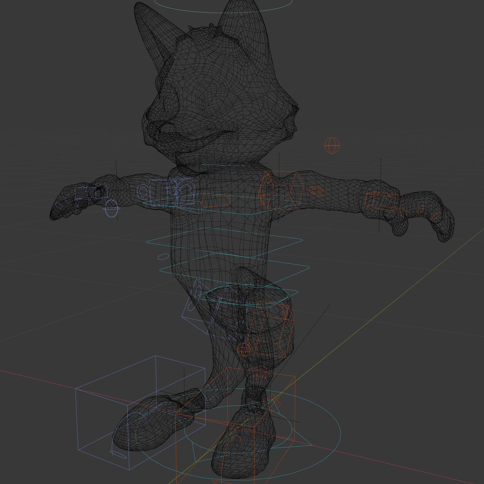 Cheerful Fluffy Wolf Character Model  Rigged and Animated Low-poly 3D model_6