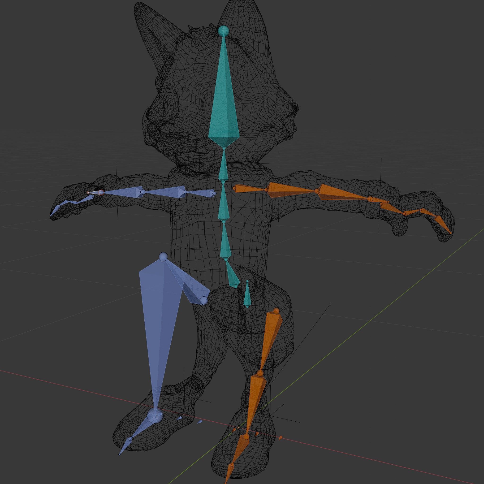 Cheerful Fluffy Wolf Character Model  Rigged and Animated Low-poly 3D model_7