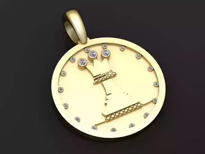 queen pendant 3D printable model   3D print model