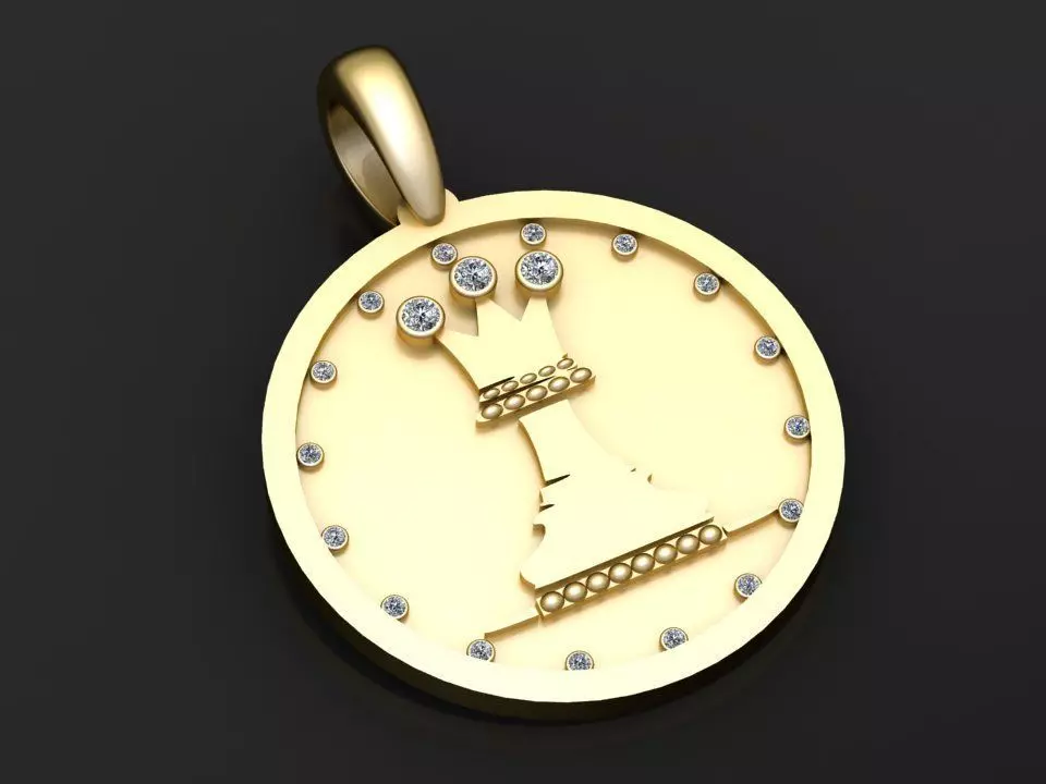 queen pendant 3D printable model 3D print model