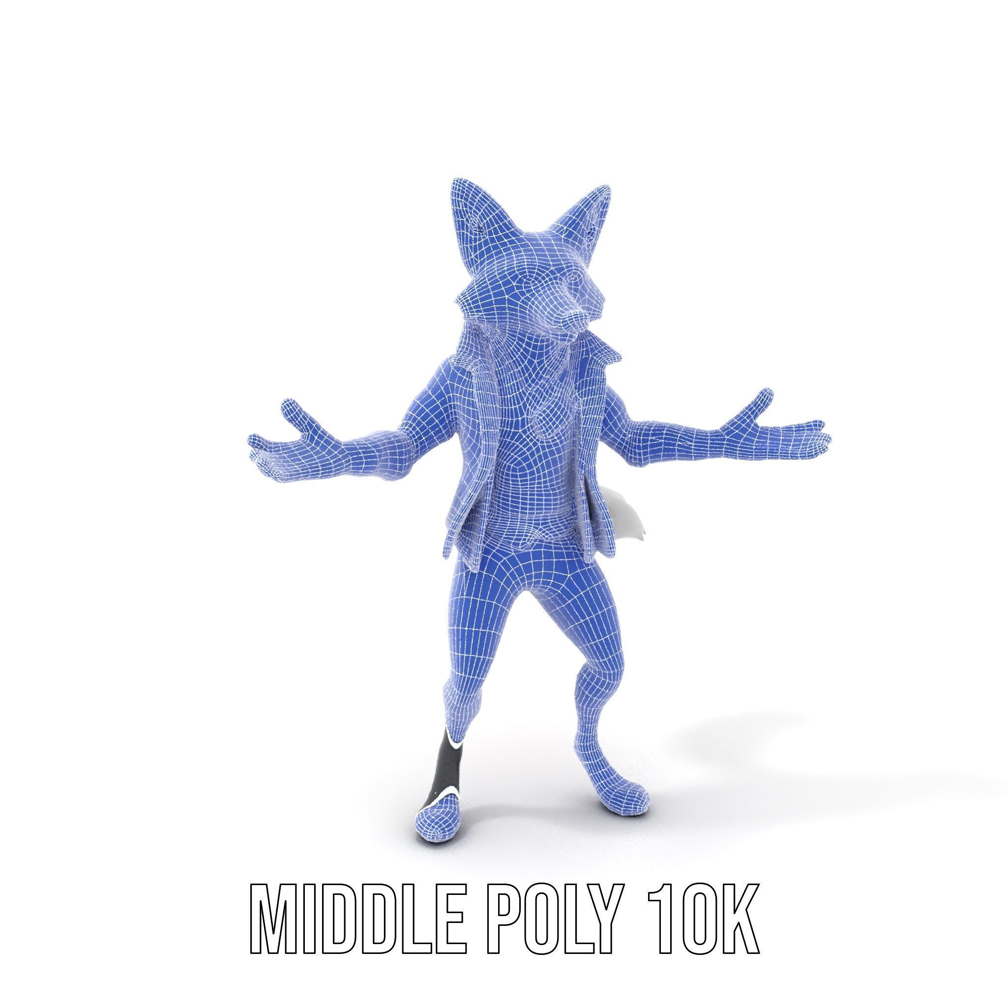 Anthropomorphic Fox Character Rigged and Animated with PBR Te... Low-poly 3D model_19