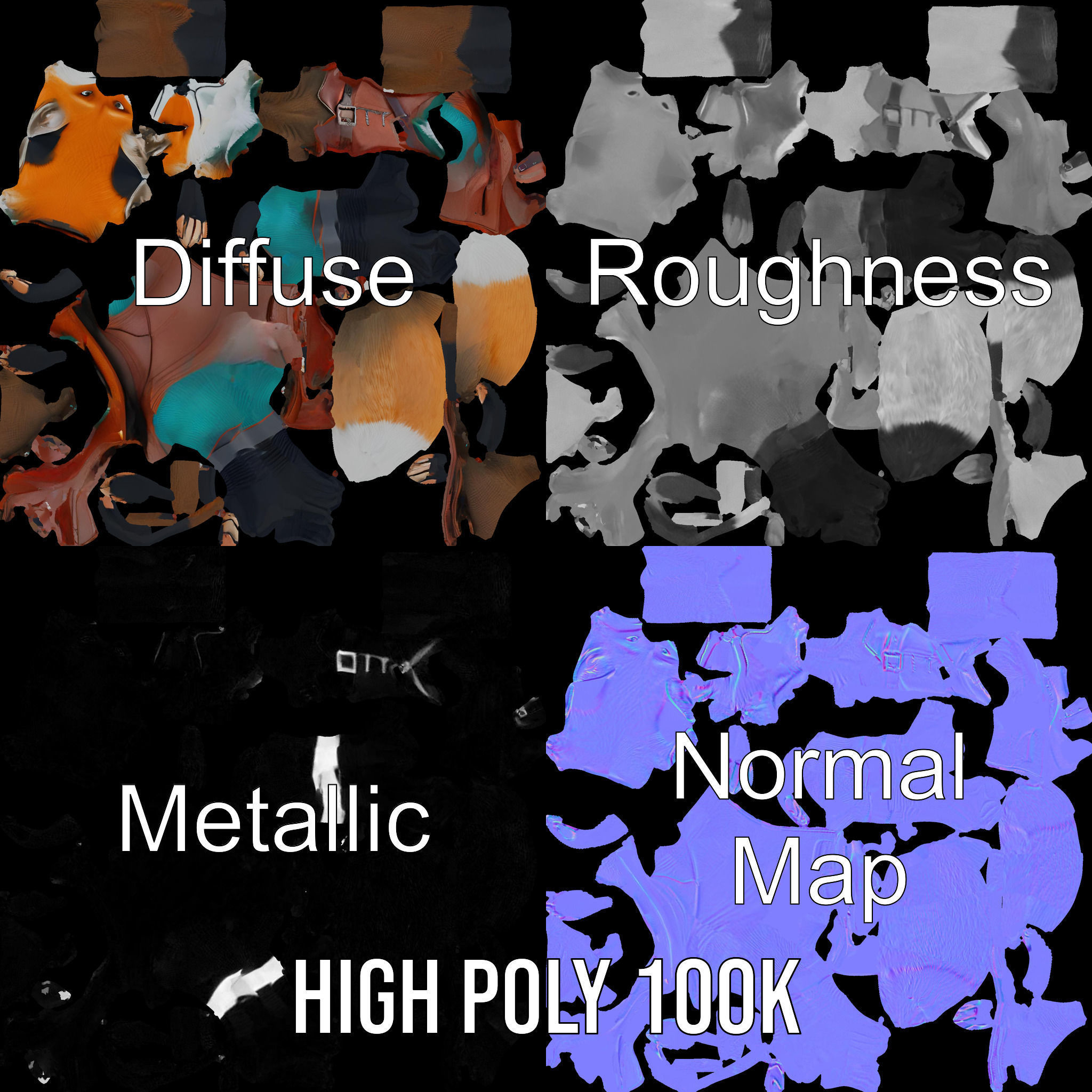 Anthropomorphic Fox Character Rigged and Animated with PBR Te... Low-poly 3D model_4