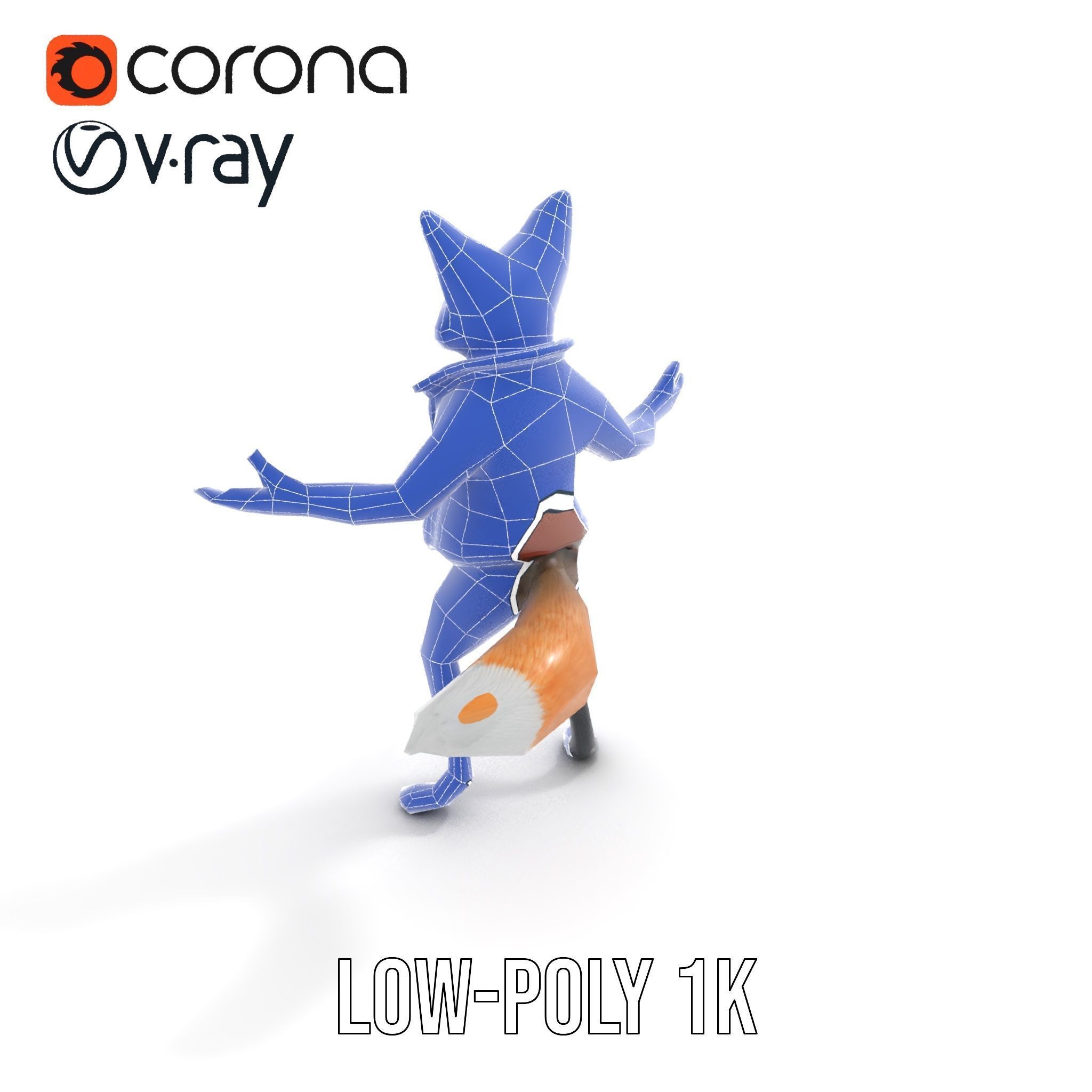 Anthropomorphic Fox Character Rigged and Animated with PBR Te... Low-poly 3D model_8