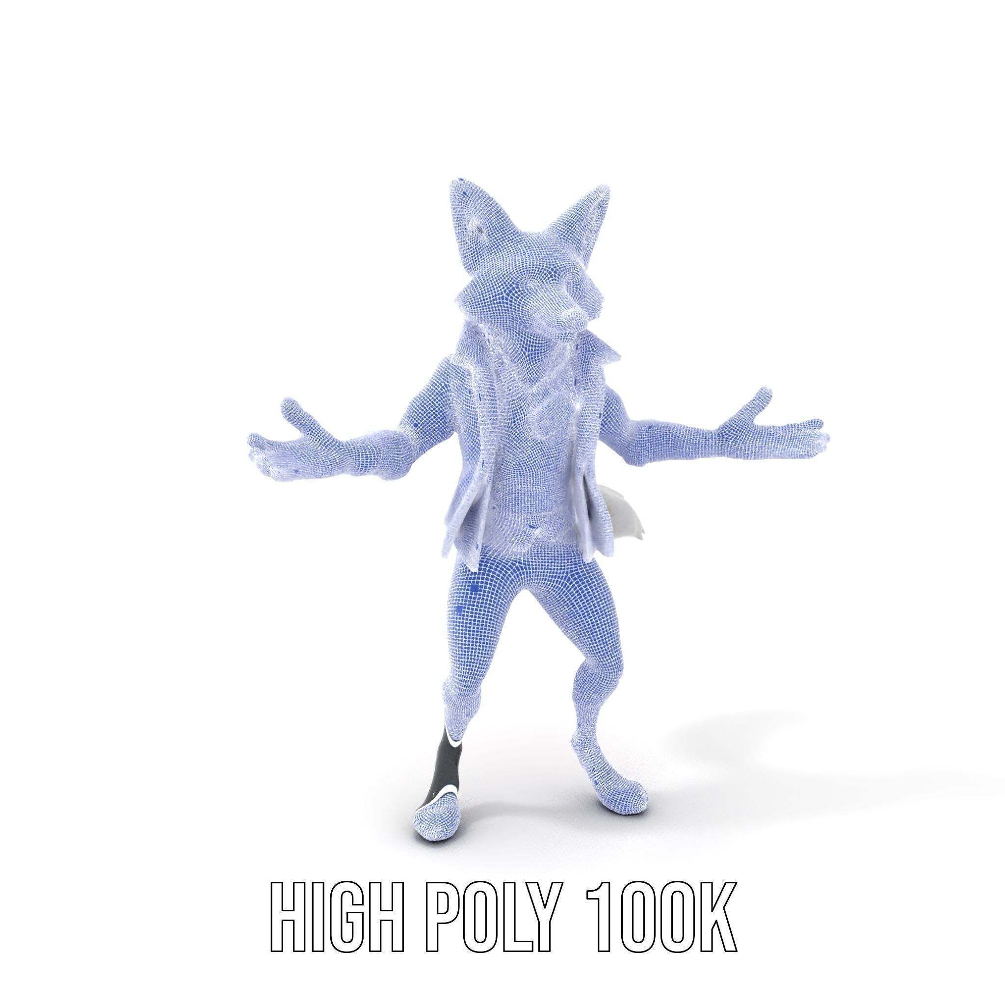 Anthropomorphic Fox Character Rigged and Animated with PBR Te... Low-poly 3D model_5